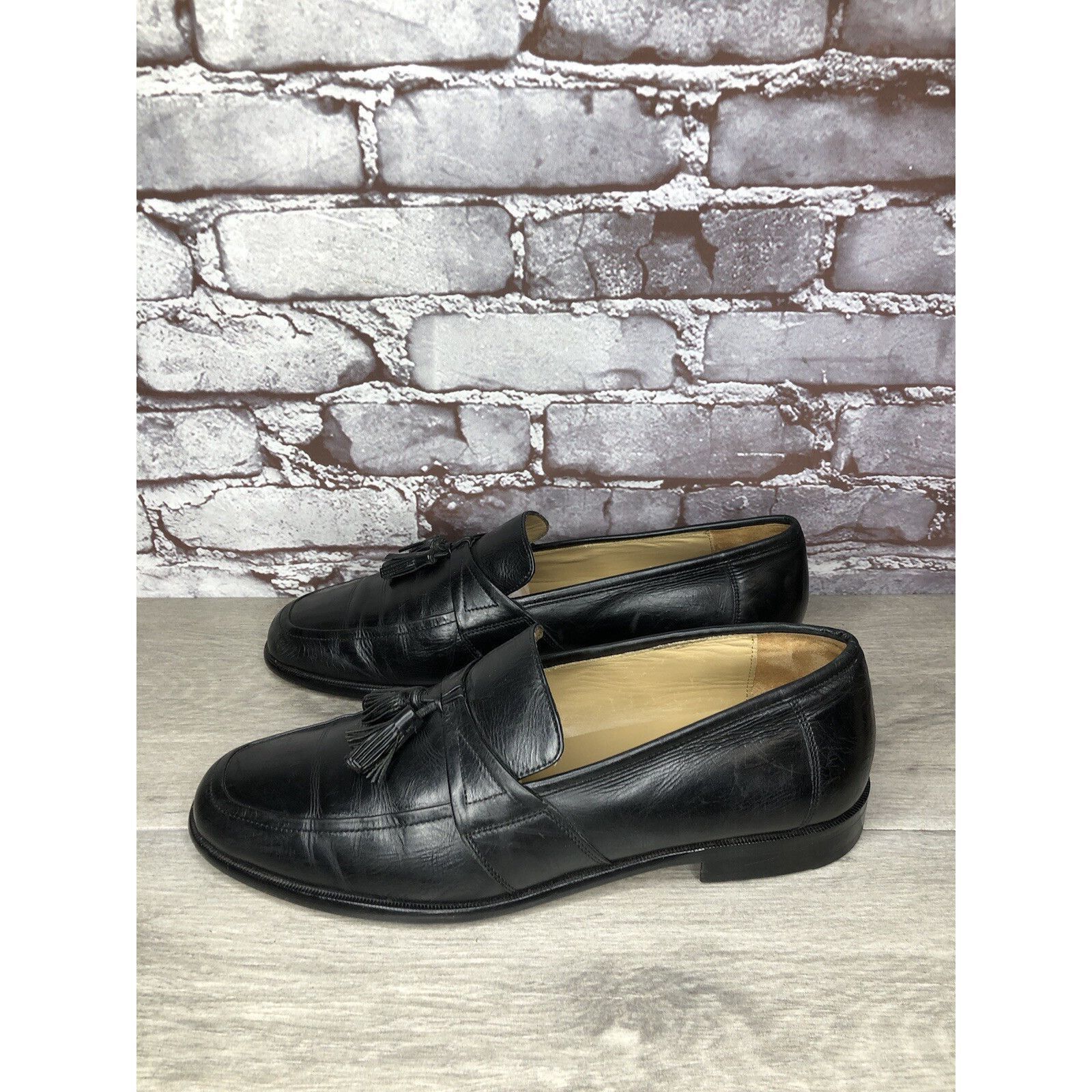 Johnston & Murphy Johnston & Murphy Black Leather Tassel Loafers Dress Shoes M Size US 11 / EU 44 - 20 Thumbnail