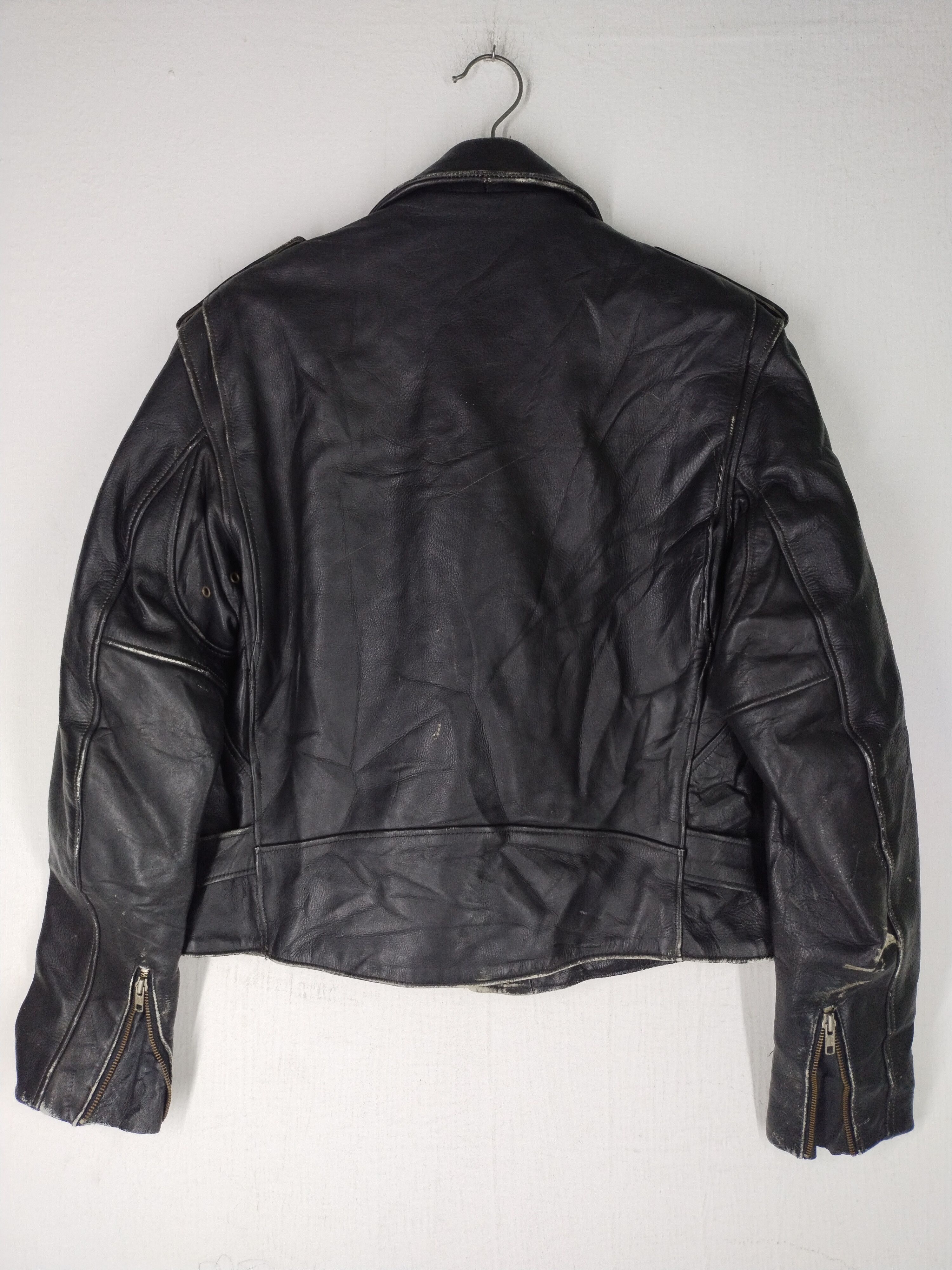 Genuine Leather Vintage Genuine Wear Double Leather Motorcycle Jacket Rare Size US M / EU 48-50 / 2 - 14 Thumbnail