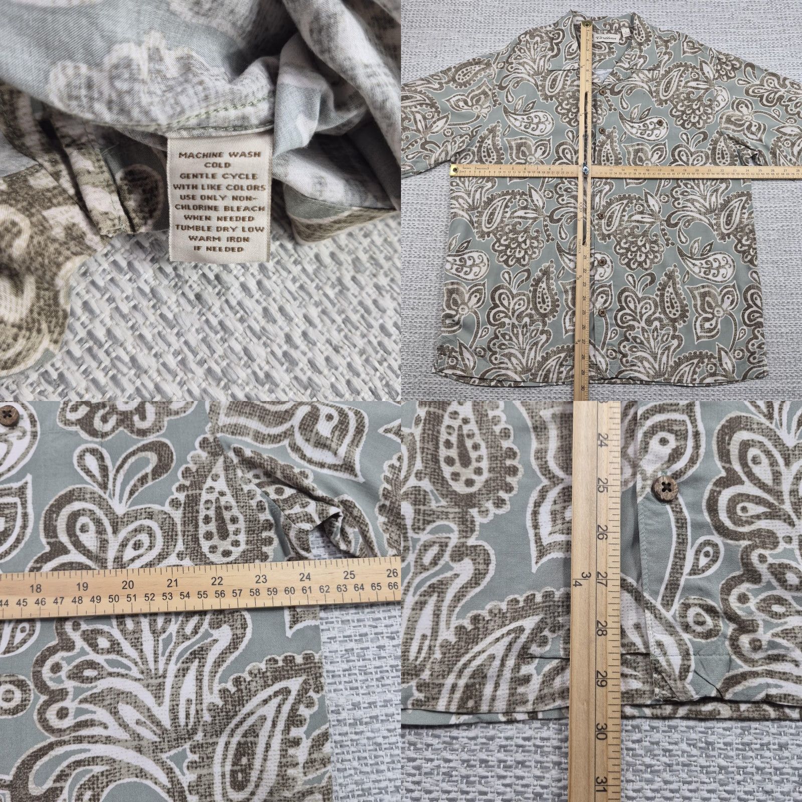 Vintage Caribbean Hawaiian Button Up Shirt Mens Large Paisley Short Sleeve Tropical Size US L / EU 52-54 / 3 - 8 Thumbnail