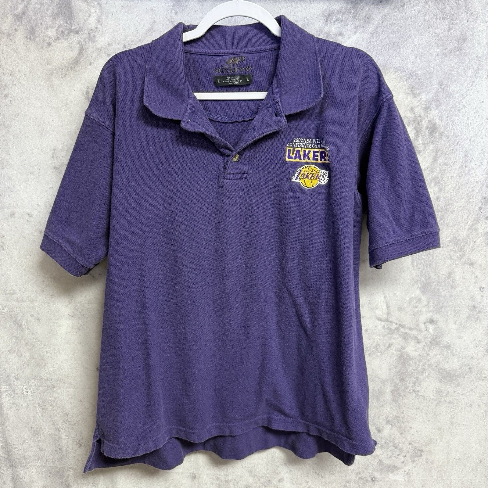 Vintage Vintage Los Angeles Lakers 2002 Western Champions Polo Shirt Size US L / EU 52-54 / 3 - 1 Thumbnail