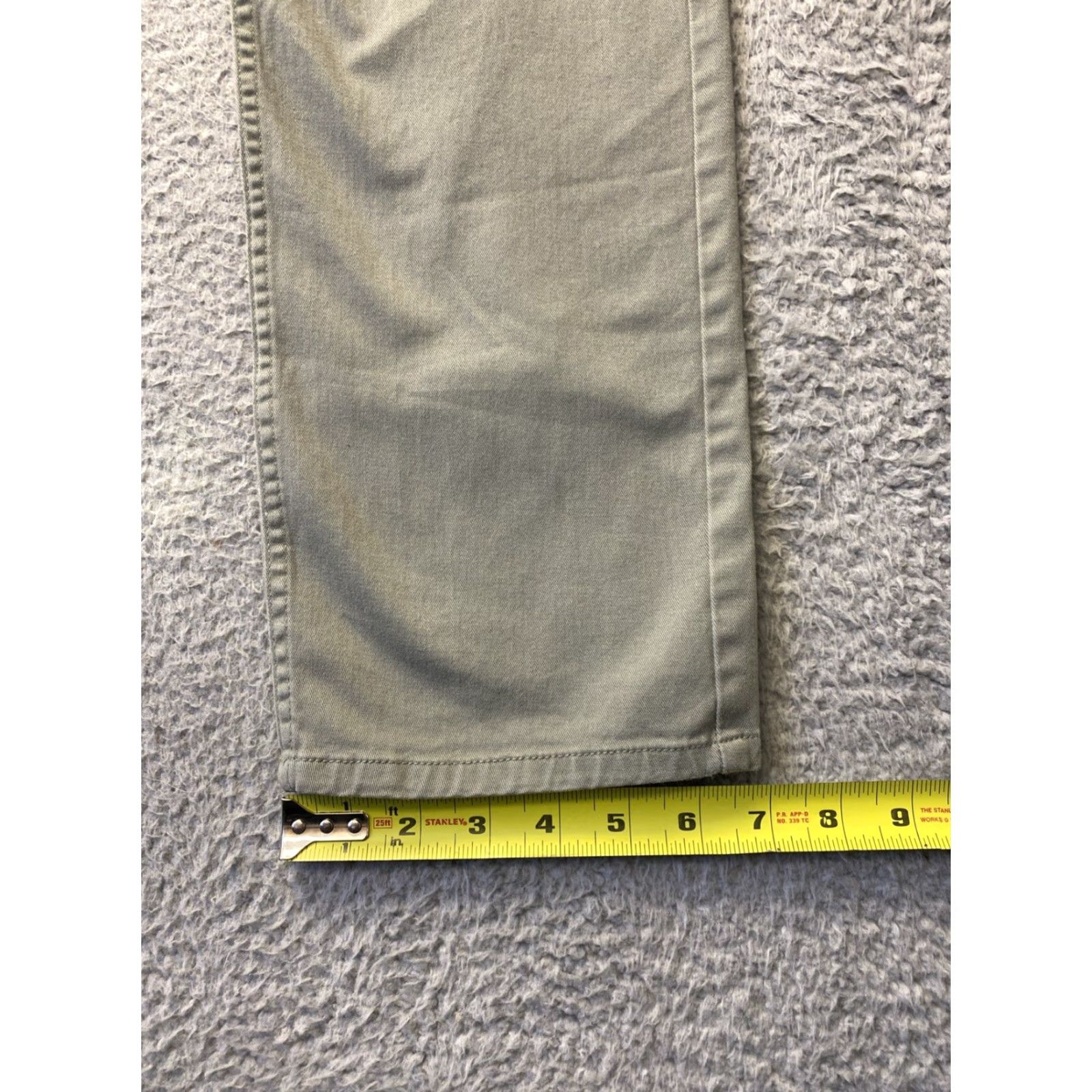 Vintage Hawker Rye Pants Men's 35x36 Sage Green Chino Flat Front Regular Straight Pockets Cotton Blend 0401 Size US 35 - 5 Thumbnail