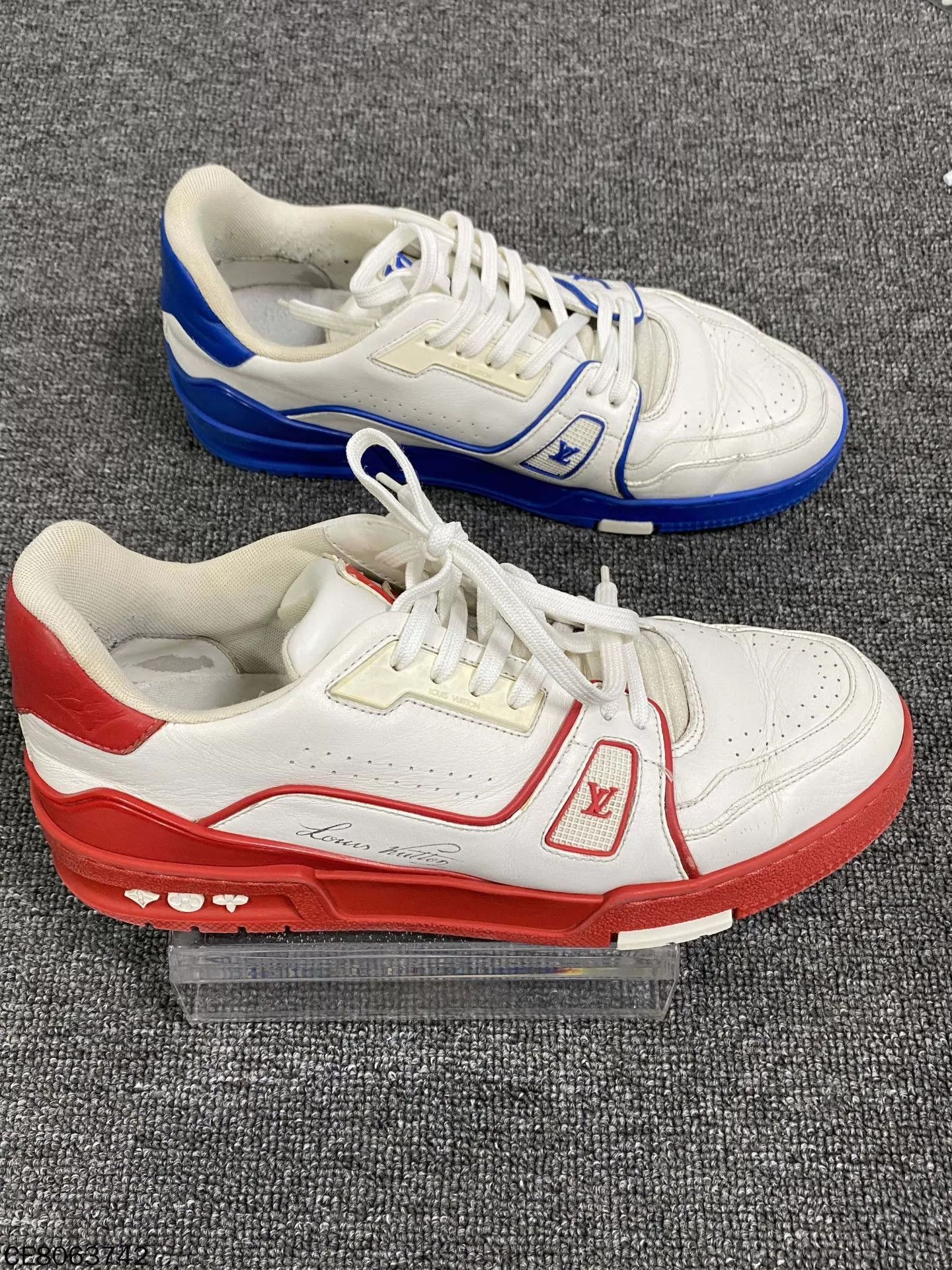 Louis Vuitton LV Red & Blue Trainer 98 New 39.5 Size US 6.5 / EU 39-40 - 4 Thumbnail