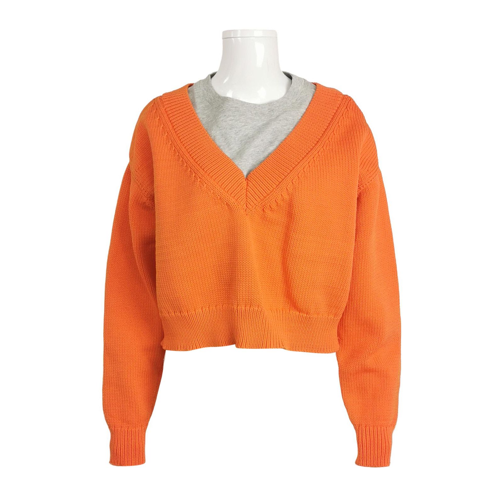 Alexander Wang Alexander Wang Orange V-Neck Sweater Size XS Size XS / US 0-2 / IT 36-38 - 1 Thumbnail