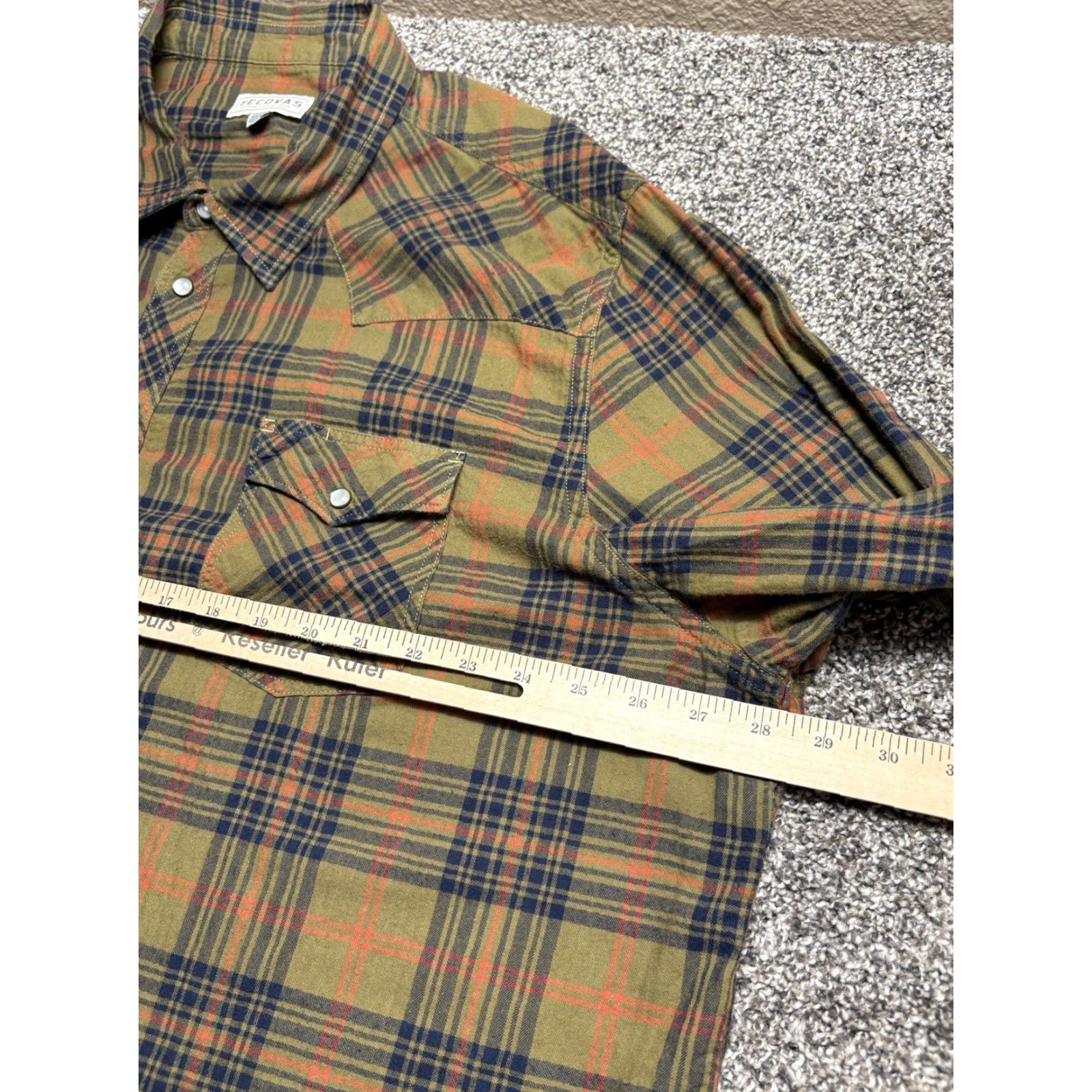 Tecovas Tecovas Pearl Snap Flannel Shirt Men 3XL Western Plaid Cowboy Long Sleeve Size US XXL / EU 58 / 5 - 5 Thumbnail