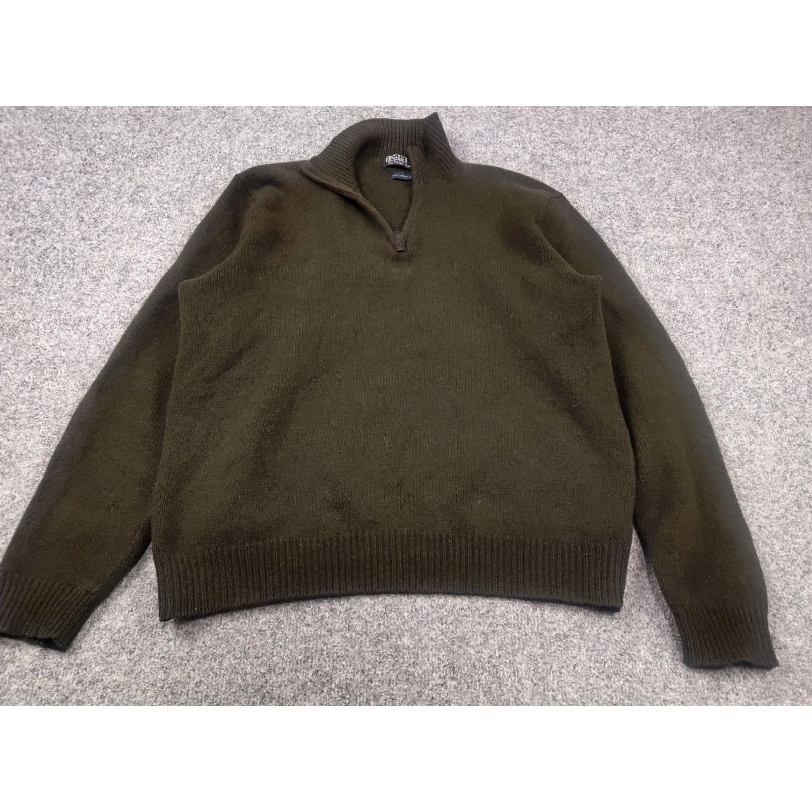 Polo Ralph Lauren VINTAGE Polo Ralph Lauren Lambswool half zip Collar Knit Dark Green Sweater Size US L / EU 52-54 / 3 - 3 Thumbnail