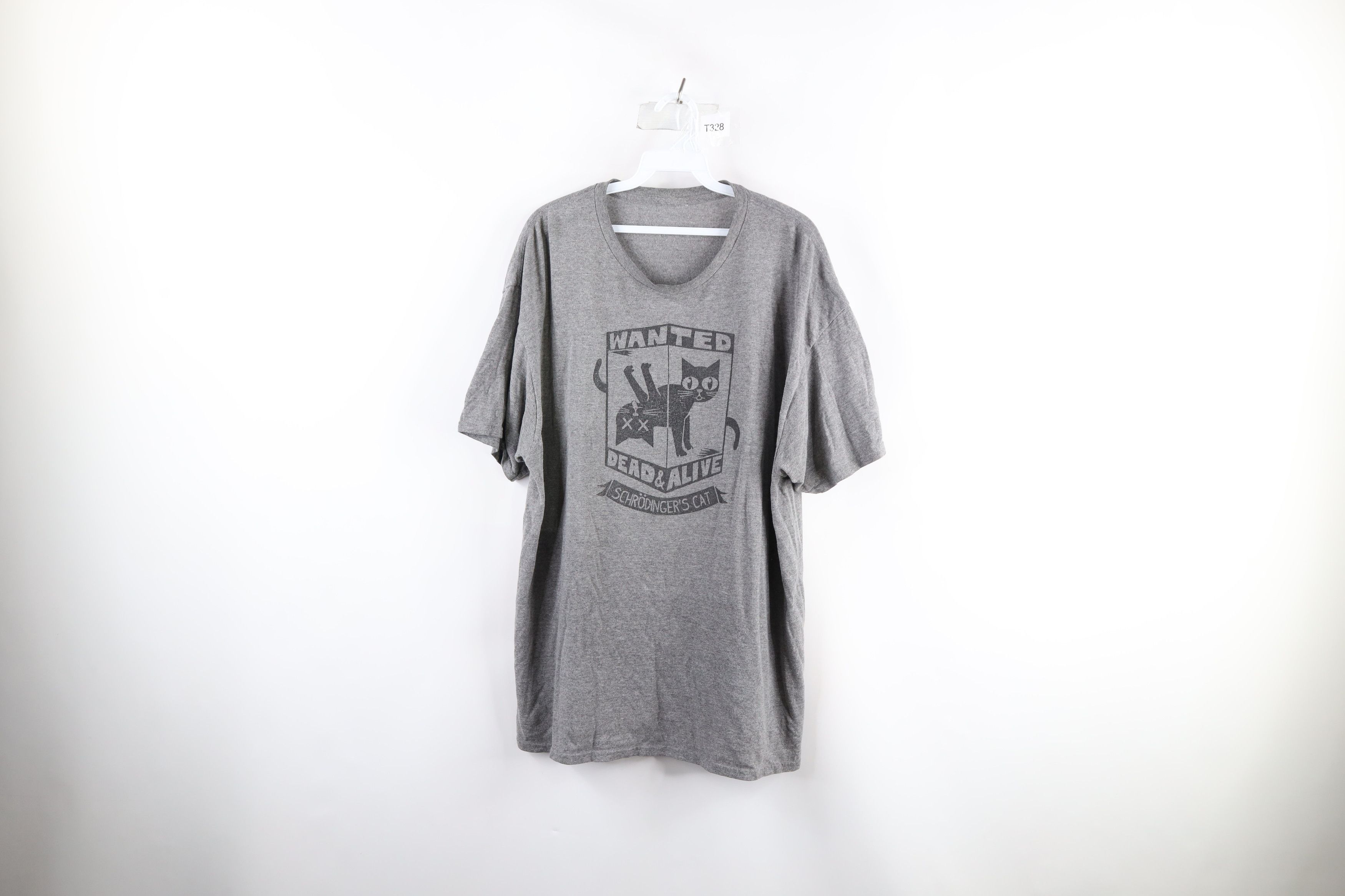 Vintage Vintage Wanted Dead & Alive Schrodingers Cat T-Shirt Gray Size US XL / EU 56 / 4 - 1 Thumbnail