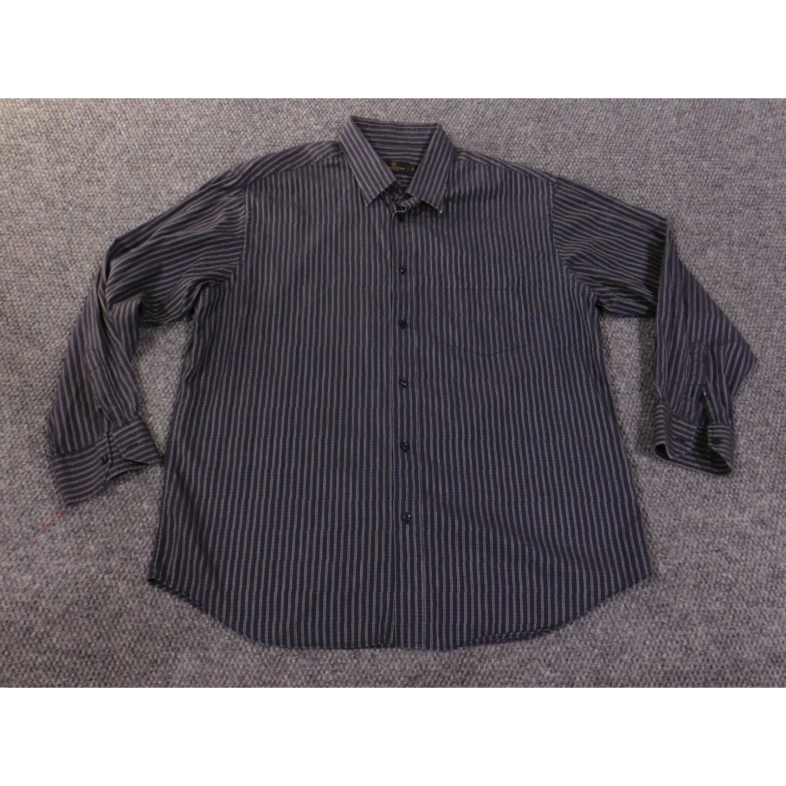 BUGATCHI Bugatchi Uomo Shirt XL blue striped classic fit mens button up retro Size US XL / EU 56 / 4 - 3 Thumbnail