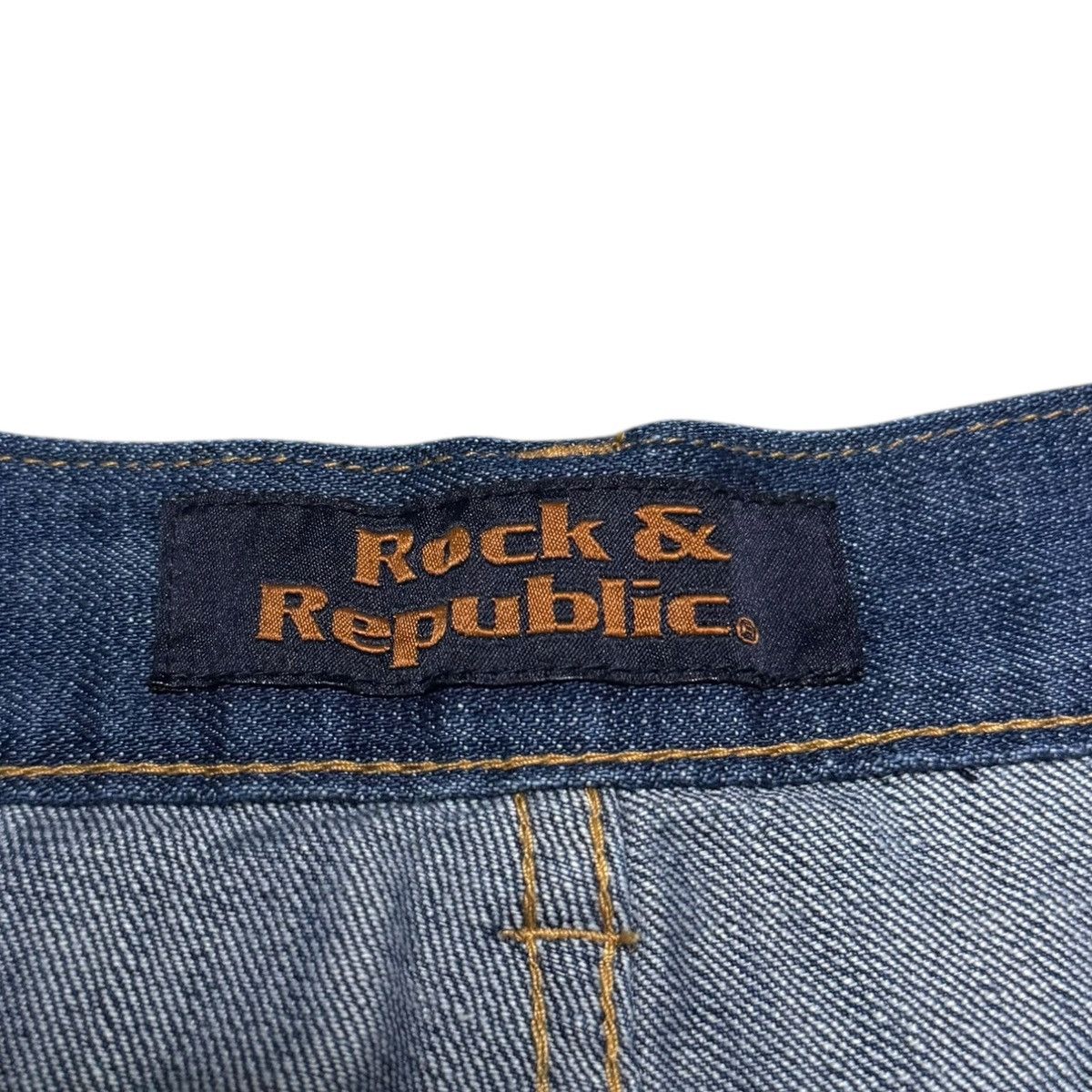 Rock & Republic Rock & Republic Embroidered Pocket Blue Jeans Men’s 36x31.5 Size US 36 / EU 52 - 6 Thumbnail