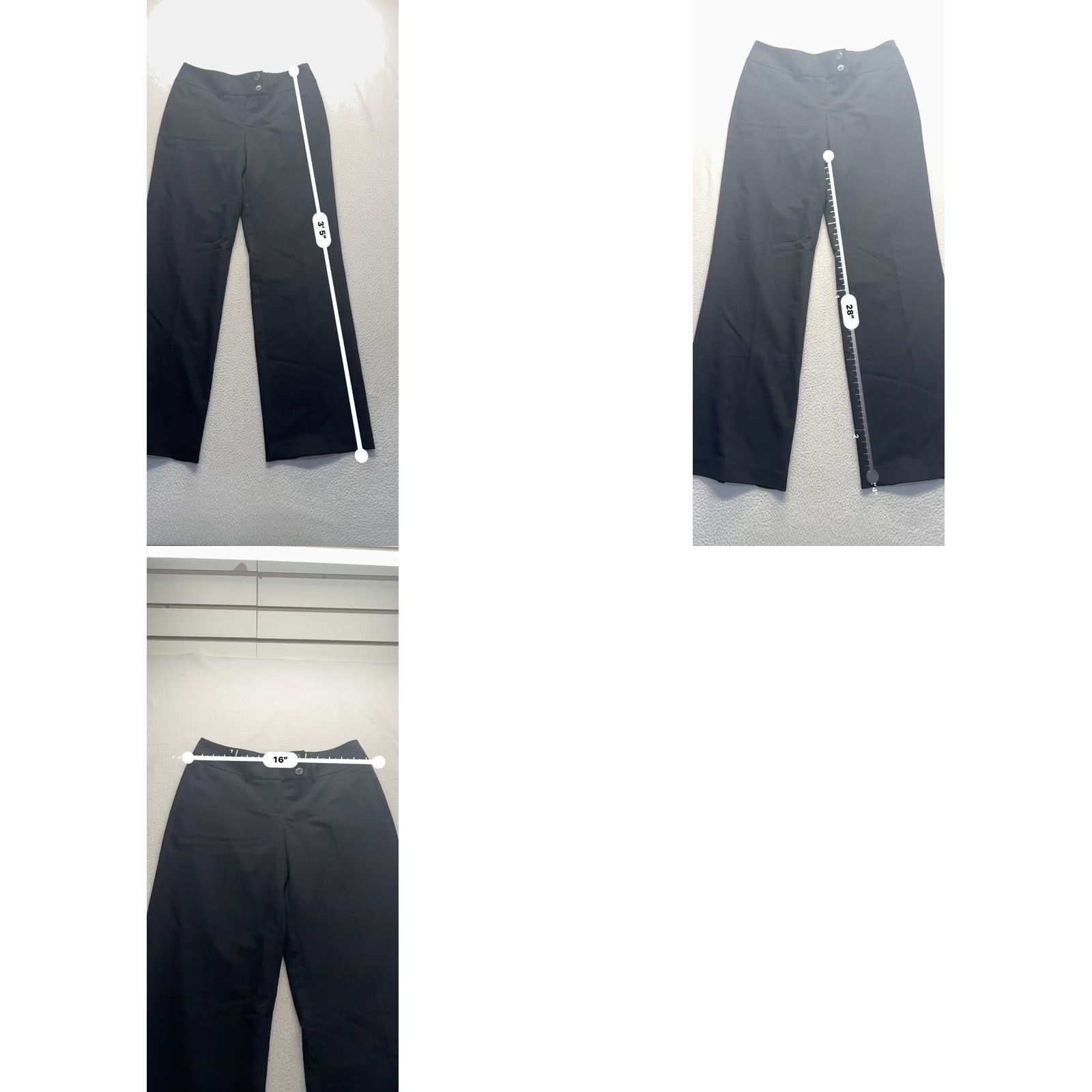 Vintage Apt 9 Black Wide Leg Dress Pants Womens S Polyester Blend #9268 Size 28" / US 6 / IT 42 - 8 Thumbnail