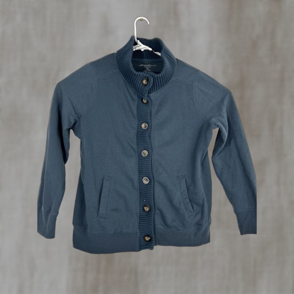 Eddie Bauer VINTAGE? Wait—no vintage. Eddie Bauer Cardigan Women XL Blue Cotton Blend Button Pockets Sweater Size XL / US 12-14 / IT 48-50 - 1 Thumbnail