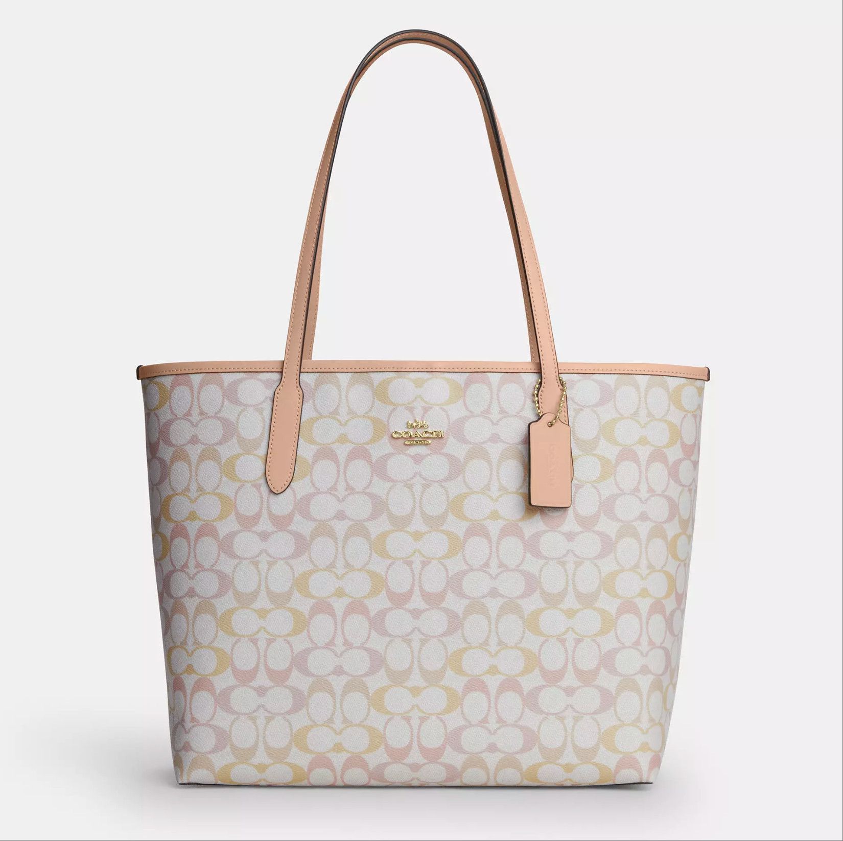 Coach NWT Coach City Tote Bag In Pretty Signature Canvas CDZ04 Size ONE SIZE - 9 Thumbnail