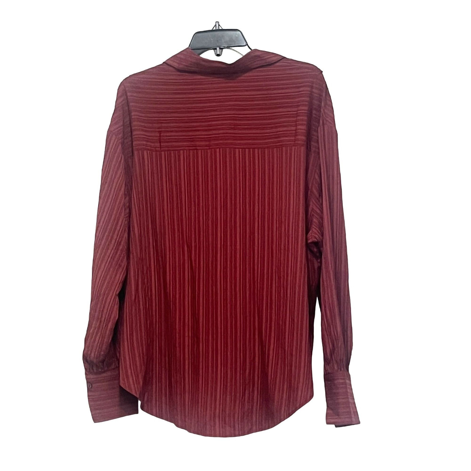 Topshop Topshop textured panel shirt in berry, Sz. 6 Size M / US 6-8 / IT 42-44 - 14 Thumbnail