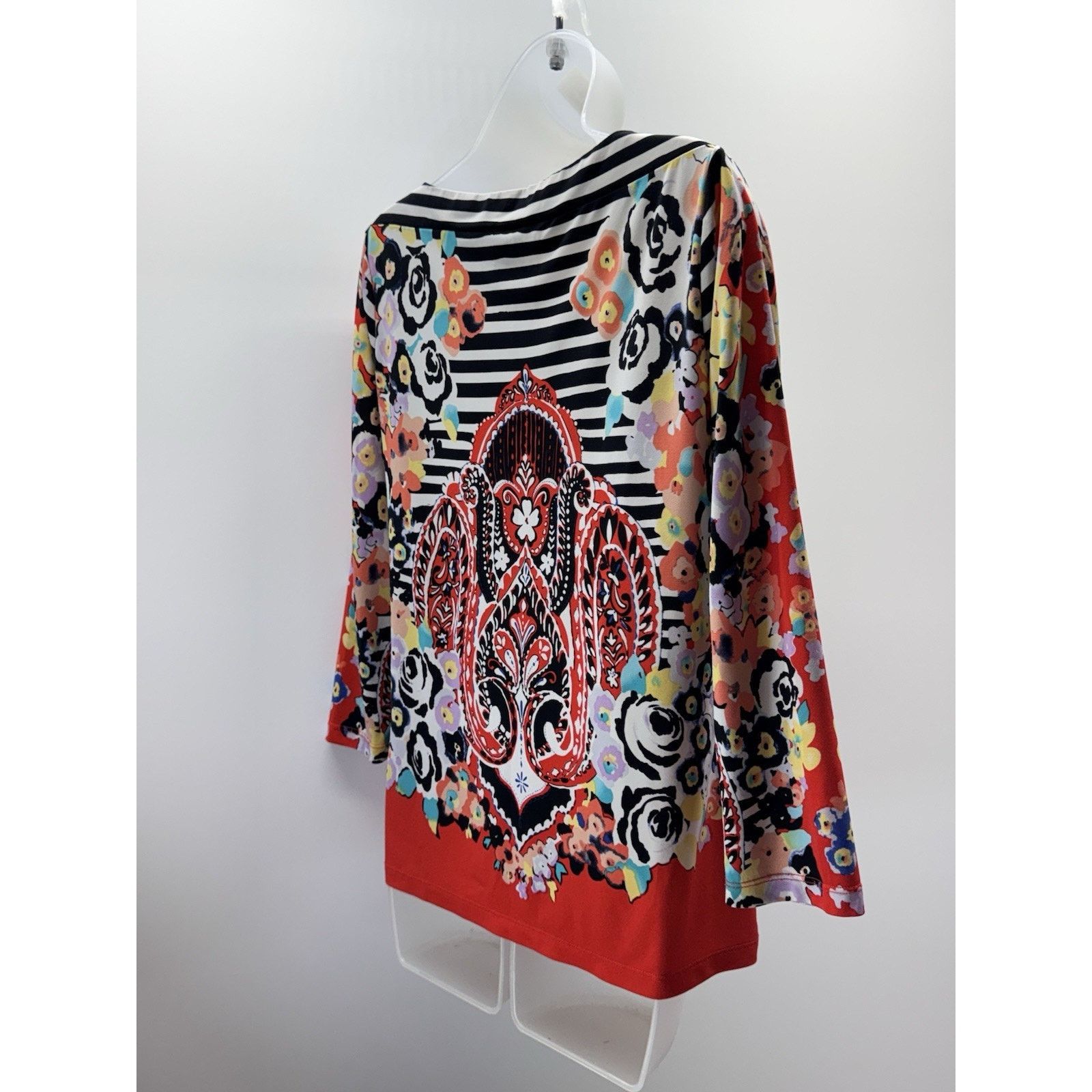 Other Trulli Floral Striped Top Blouse Women’s Size M Size M / US 6-8 / IT 42-44 - 2 Thumbnail
