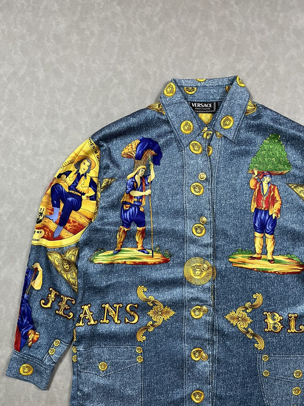Versace Jeans Couture 90s Versace blue jeans silk Size US M / EU 48-50 / 2 - 4 Thumbnail