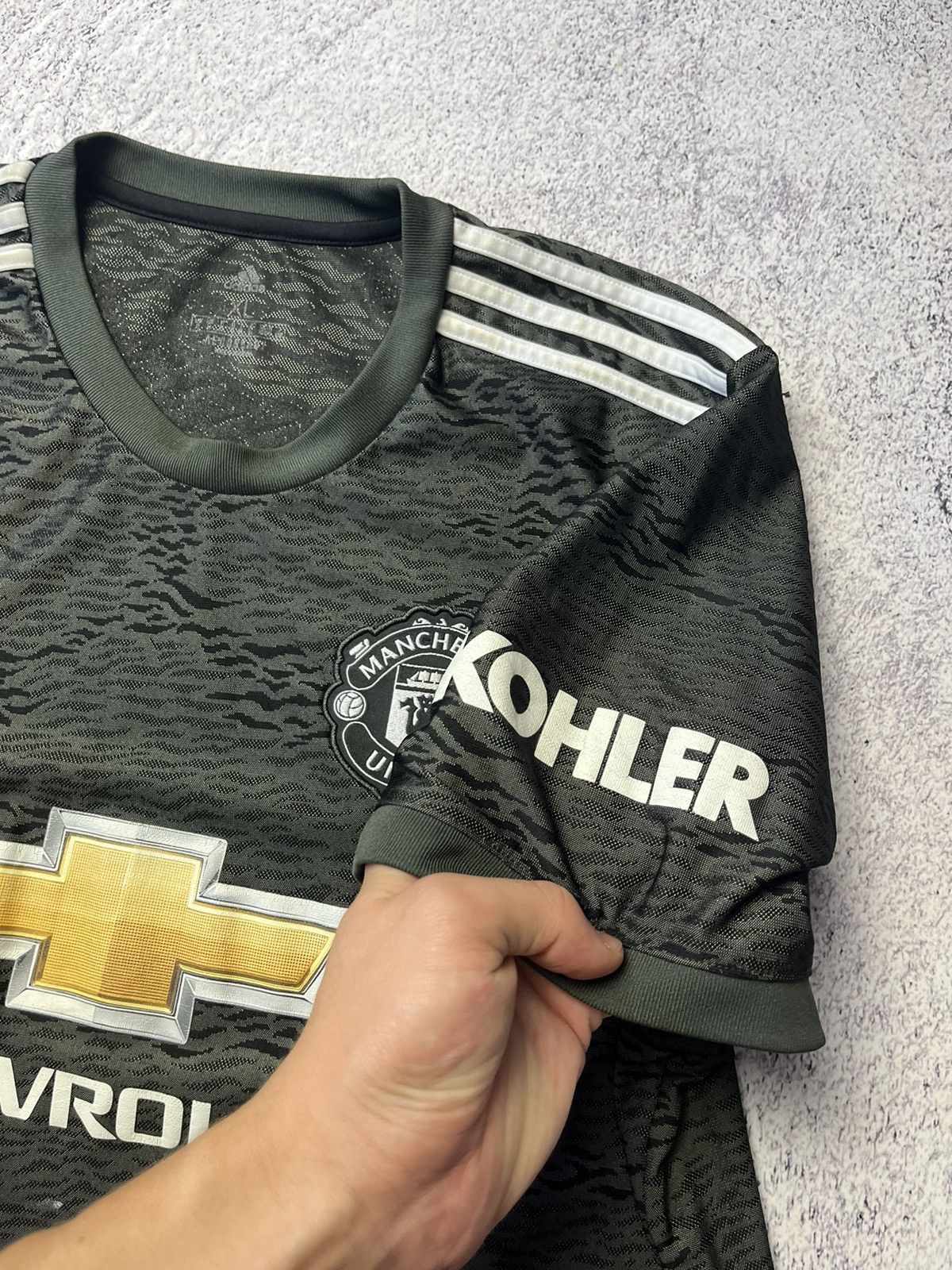 Adidas MANCHESTER UNITED 2020 2021 AWAY FOOTBALL SOCCER JERSEY Size US XL / EU 56 / 4 - 19 Thumbnail