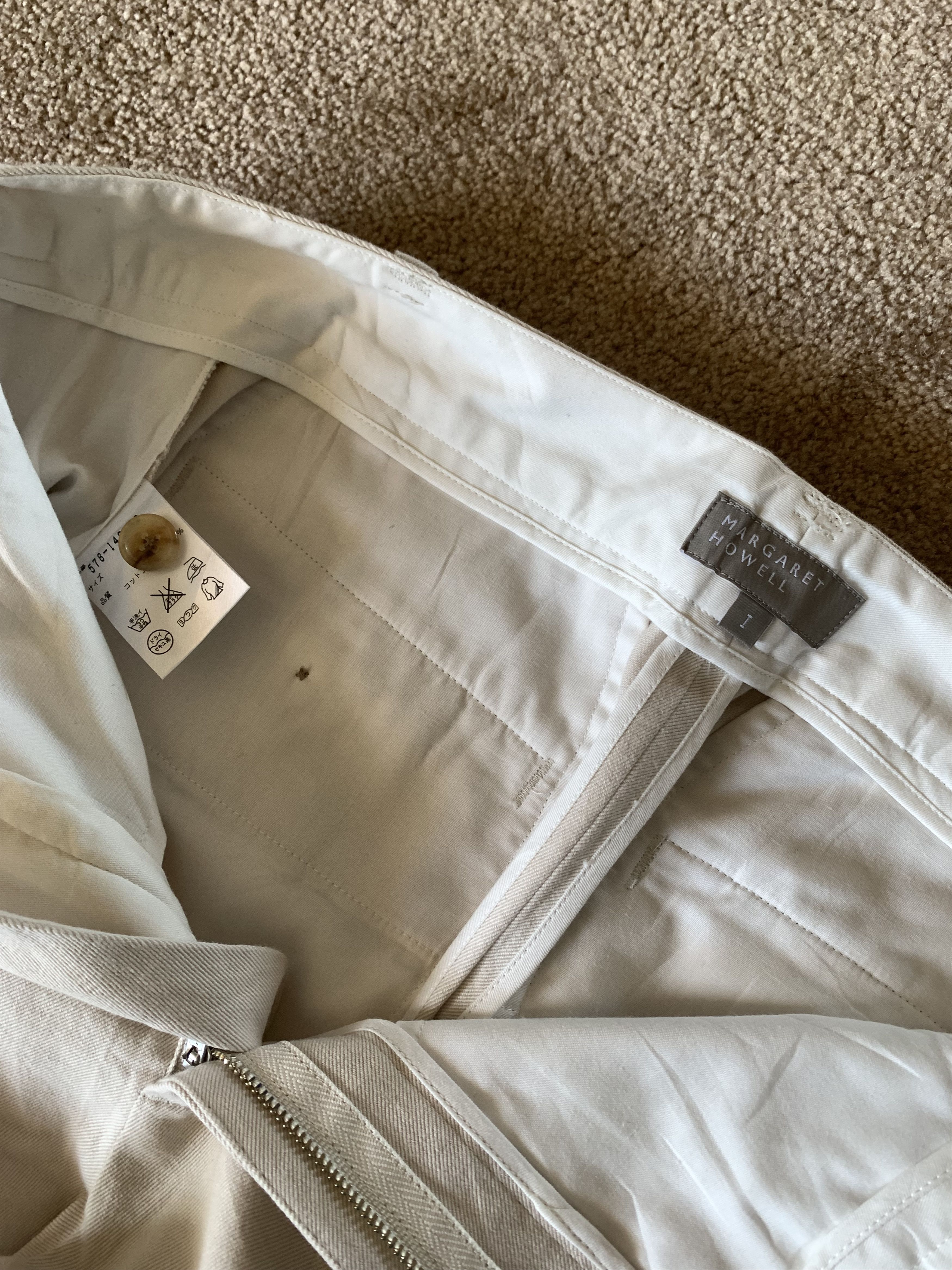 Margaret Howell Bone white beige khaki chino trouser Size US 29 - 3 Thumbnail