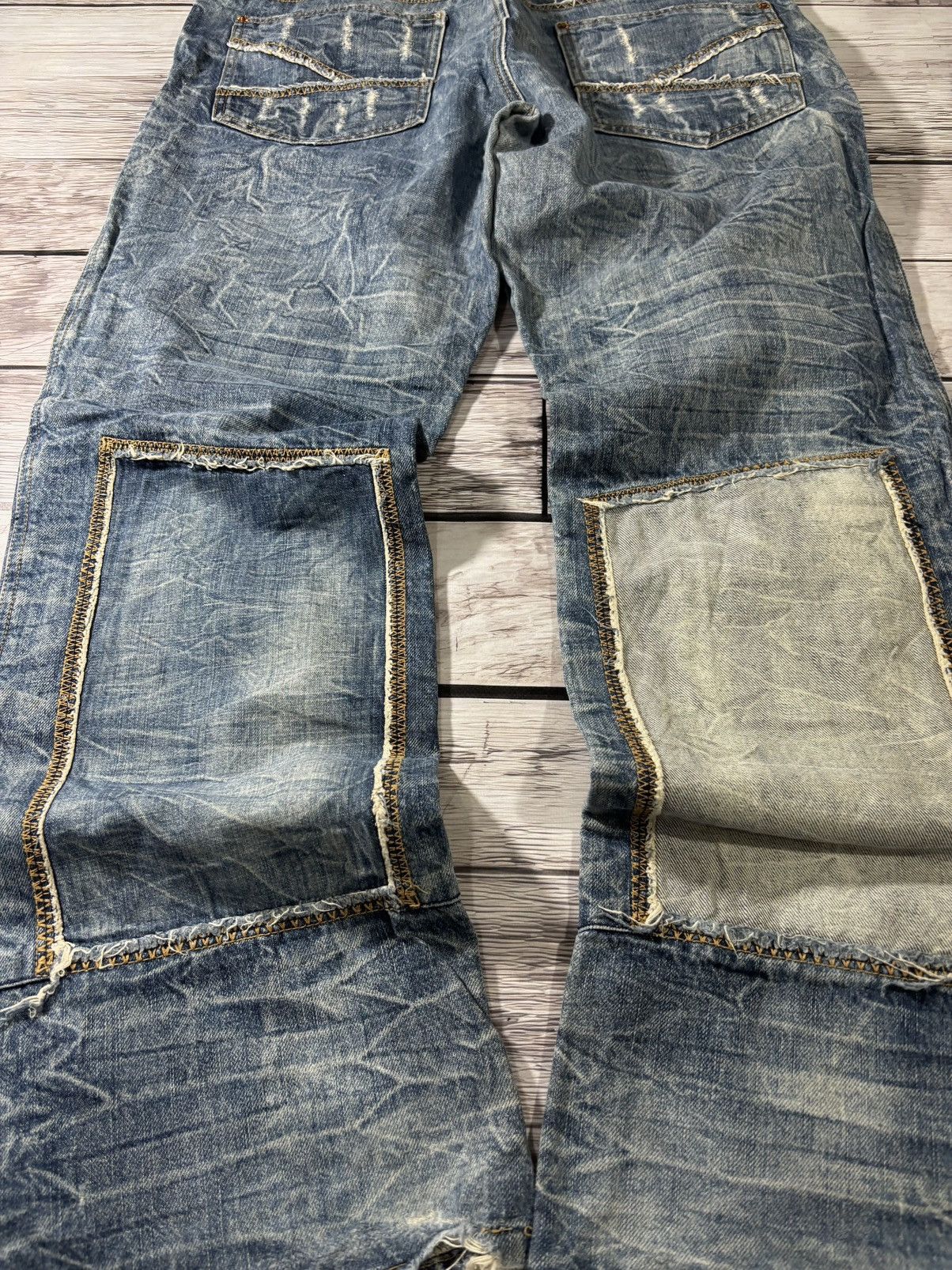 Hysteric Glamour × Japanese Brand 💥 HYSTERIC GLAMOUR BALENCIAGA STYLE PATCHWORK JAPANESE JEANS Size US 32 / EU 48 - 6 Thumbnail