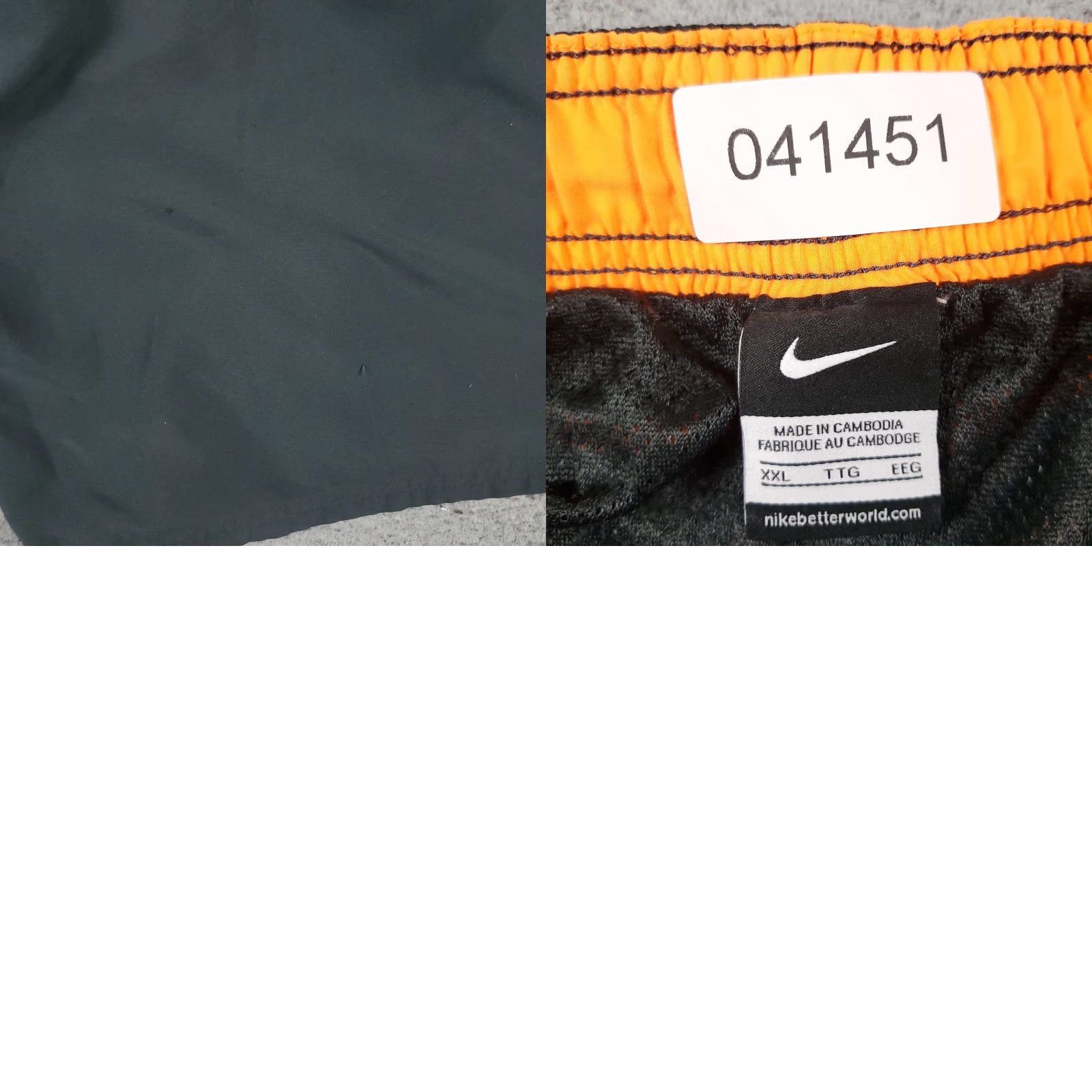 Nike Nike Shorts Mens 2XL Gray Orange Swoosh Lace Tie Beach Board Swim Trunks Size US 39 - 8 Thumbnail