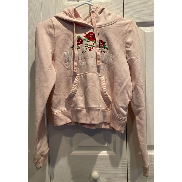 Hollister light pink discount hoodie