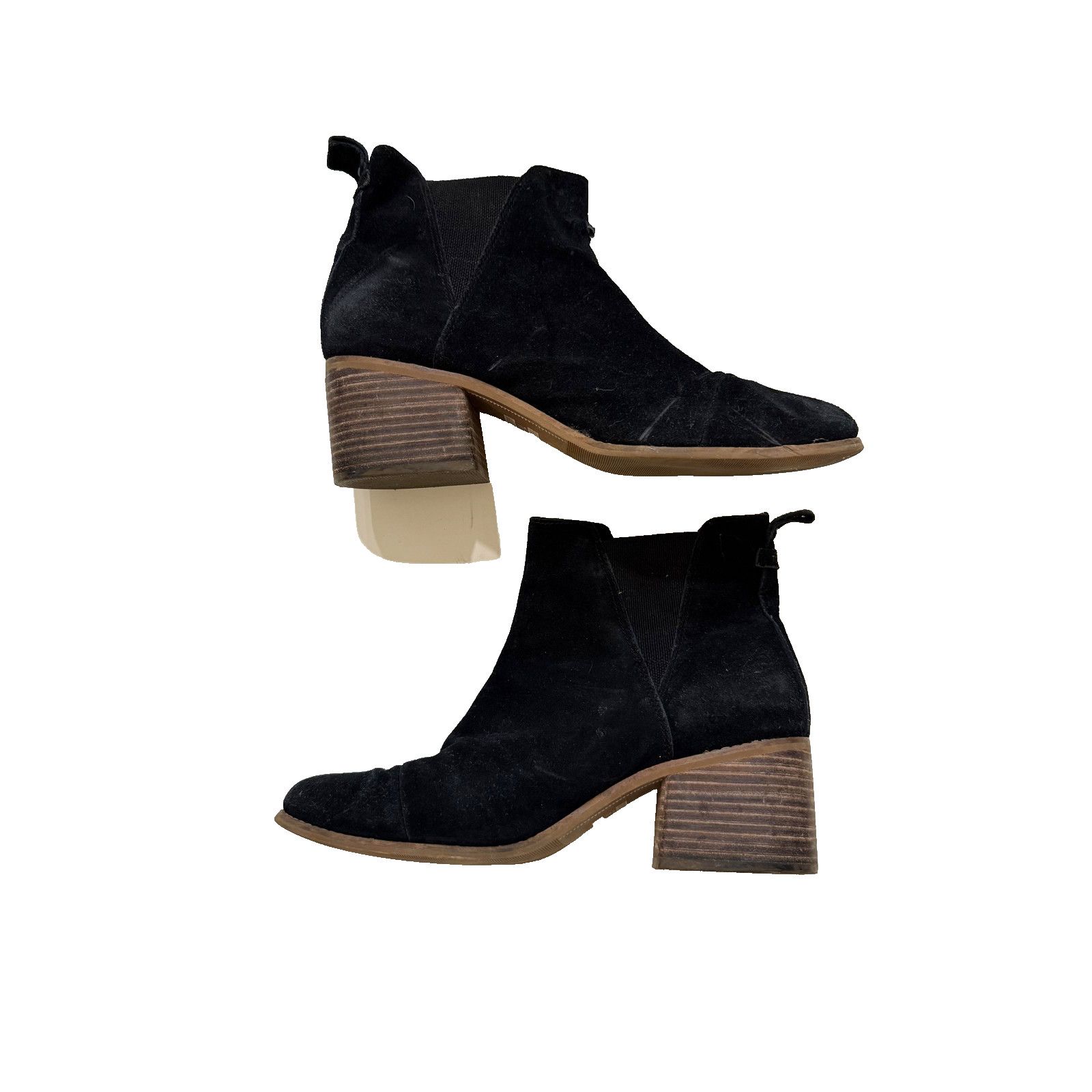 Toms TOMS Boots Womens 9.5 Black Suede Chelsea Ankle Block Heel Size US 9.5 / IT 39.5 - 1 Thumbnail