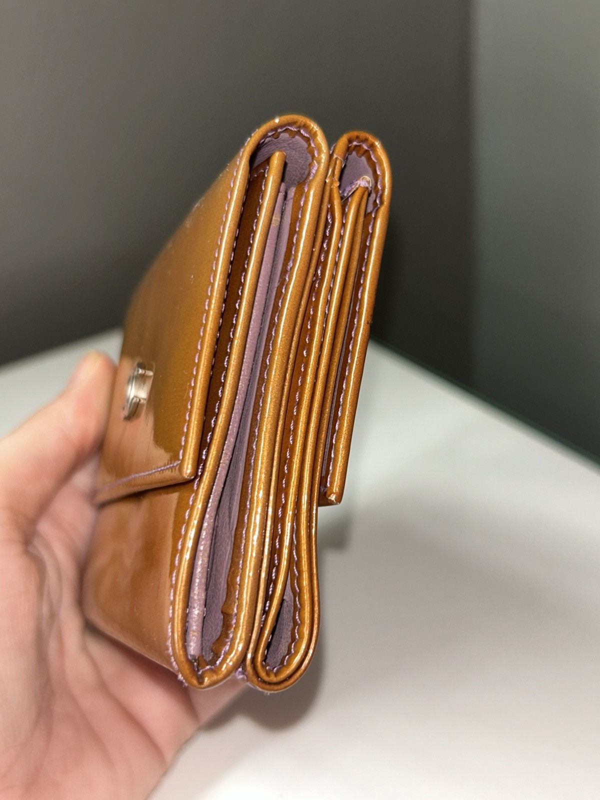 Chanel Vintage Chanel Chestnut Orange Patent Leather Compact Wallet Size ONE SIZE - 13 Thumbnail