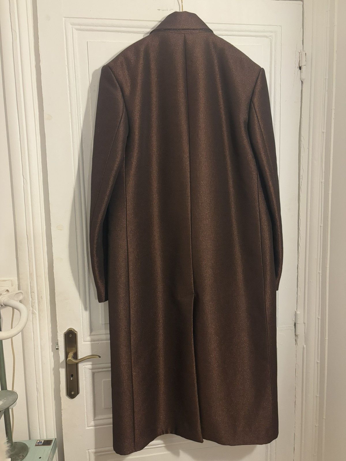 Acne Studios Acne Studios long coat in shiny brow Size US L / EU 52-54 / 3 - 6 Thumbnail