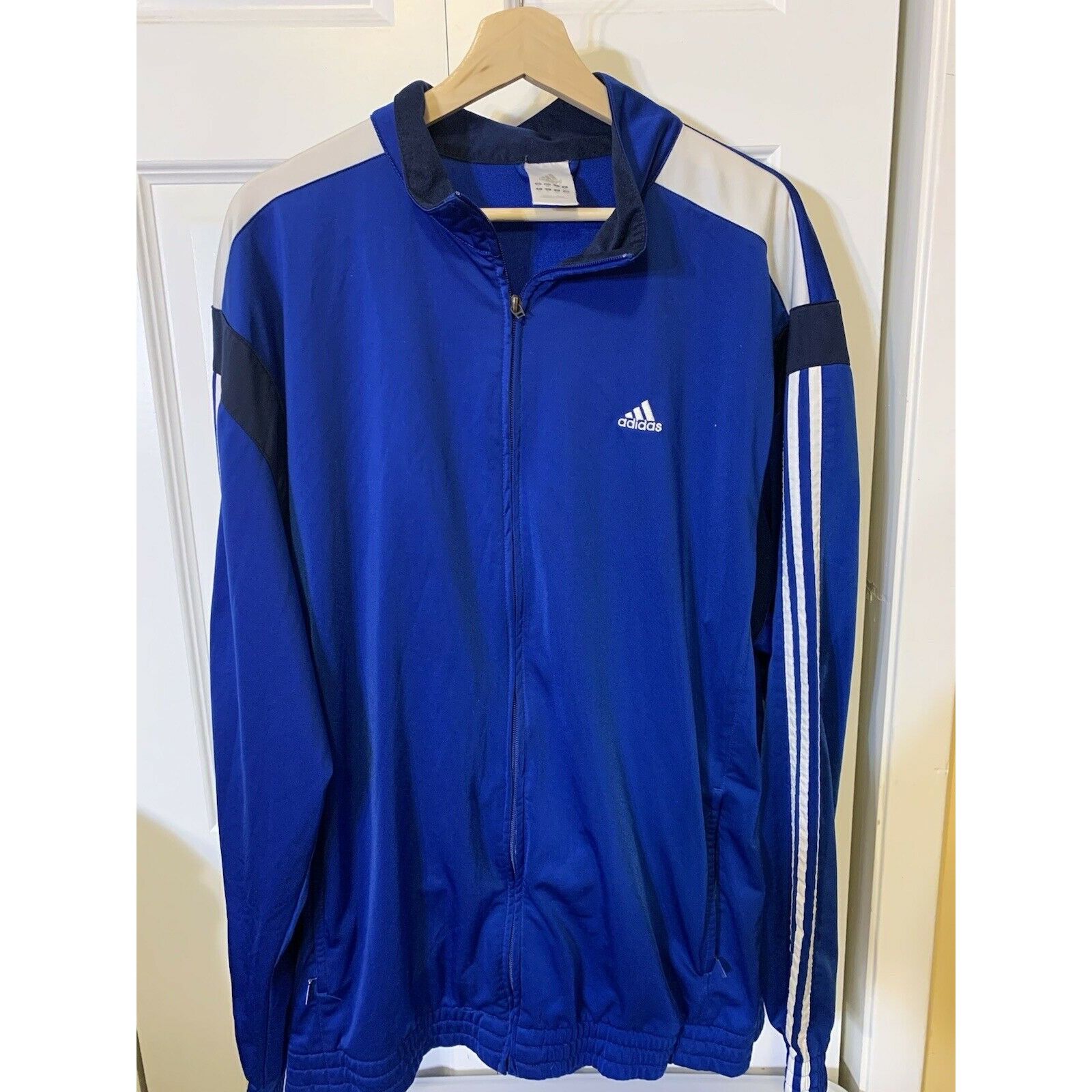 Adidas VINTAGE Adidas Full Zip Track Jacket Men’s Sz XL Blue White Size US XL / EU 56 / 4 - 3 Thumbnail