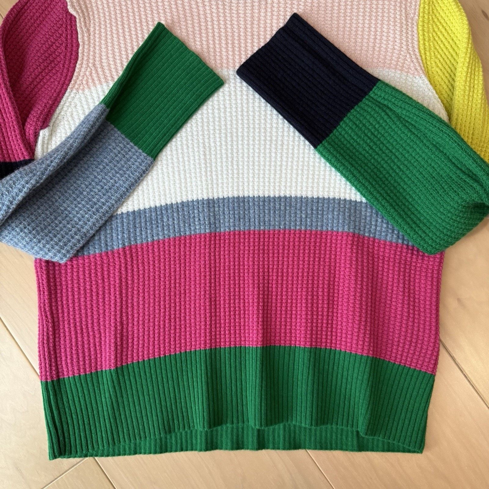 Kenzo Spliced Pullover Women's XS Multicolor Cotton Sweater