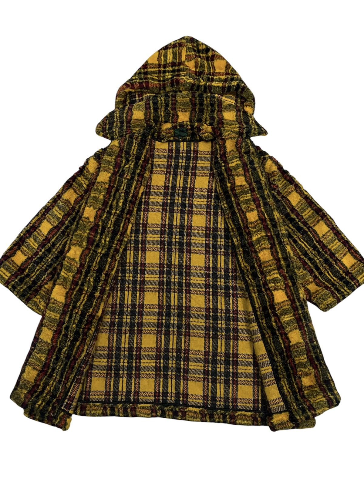Jean Paul Gaultier Jean Paul Gaultier Junior FW1991 Yellow Tartan Faux Fur Coat Size US M / EU 48-50 / 2 - 5 Thumbnail