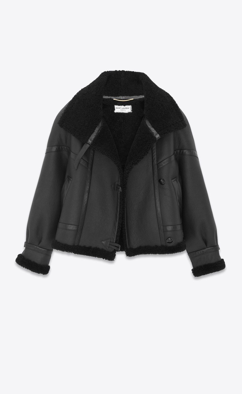 Saint Laurent Paris $9.5K VALUE aviator jacket in lambskin and shearling Size M / US 6-8 / IT 42-44 - 3 Thumbnail
