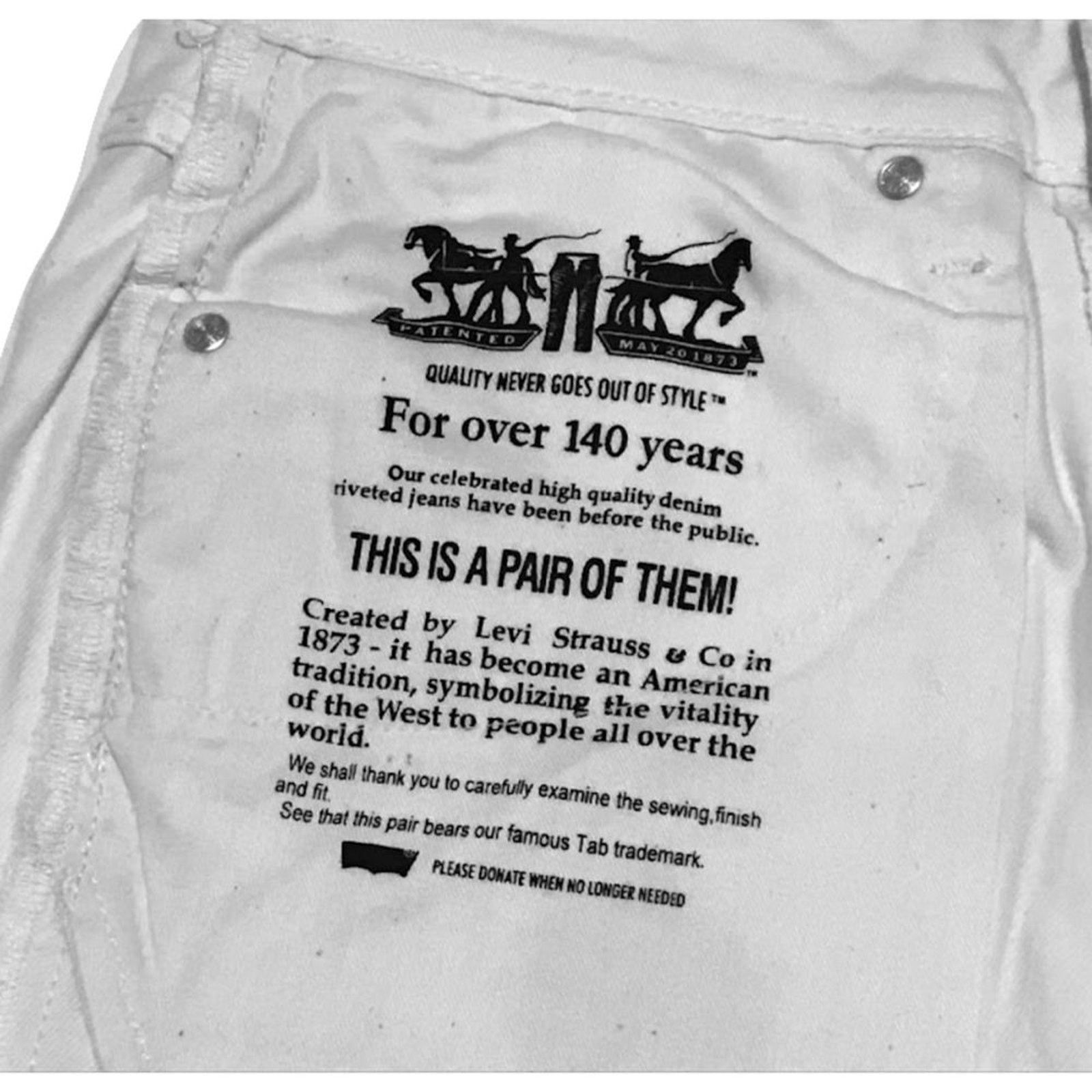 Levi's Levi Strauss & Co. Men`s Pants Jeans Denim White W33 L32 Size US 34 / EU 50 - 9 Thumbnail