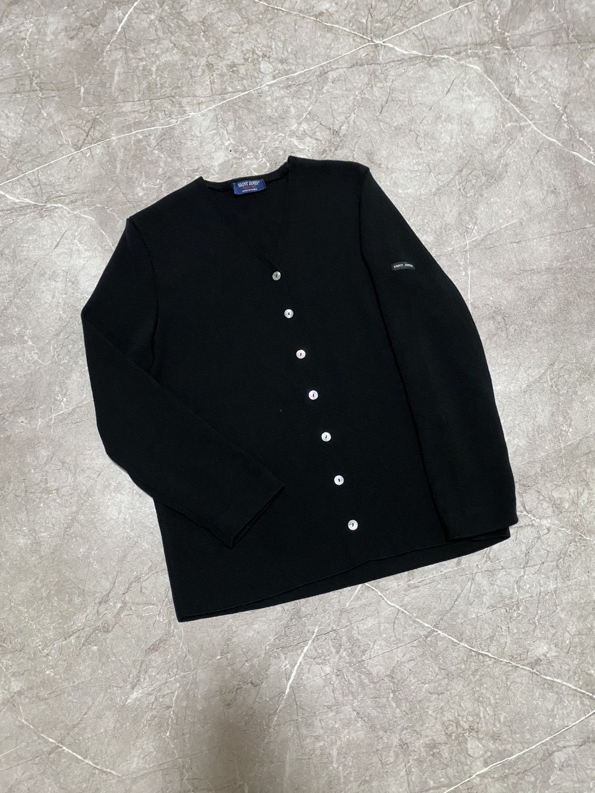 Rare Saint James 100% New Wool Cardigan Made in France Y2K