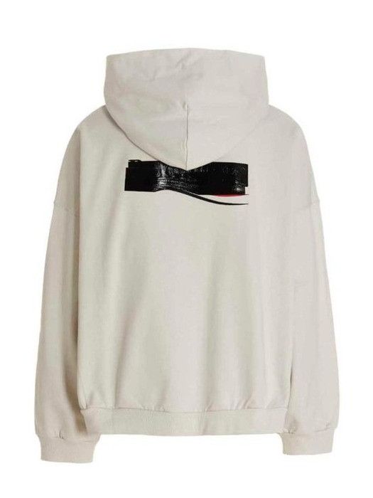 Balenciaga o1bcso1str1224 Large Fit Hoodie in Ecru/ Black/Red Size US S / EU 44-46 / 1 - 2 Thumbnail