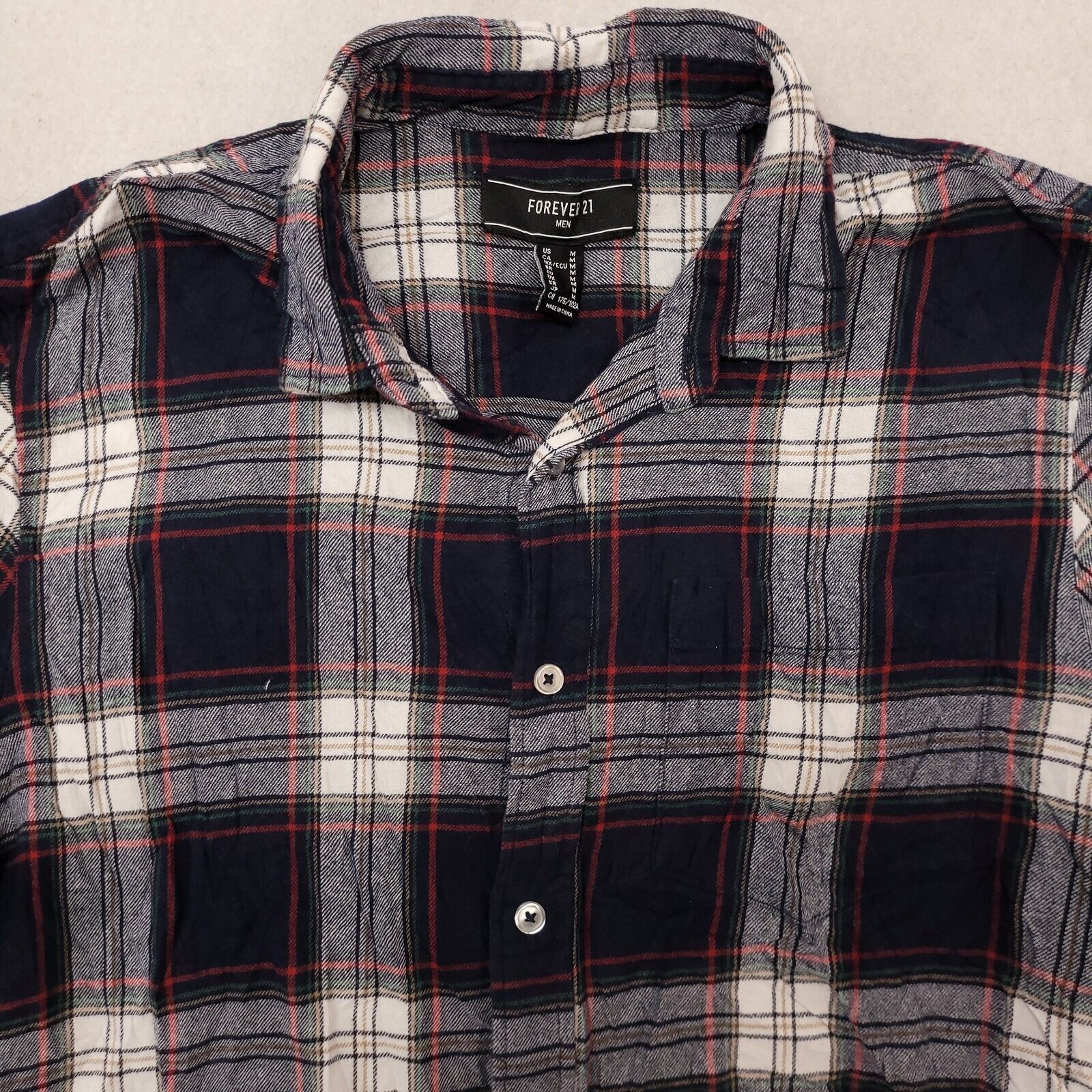 Forever 21 Forever 21 Tartan Flannel Shirt Mens Size Medium M Red Blue Size US M / EU 48-50 / 2 - 1 Thumbnail