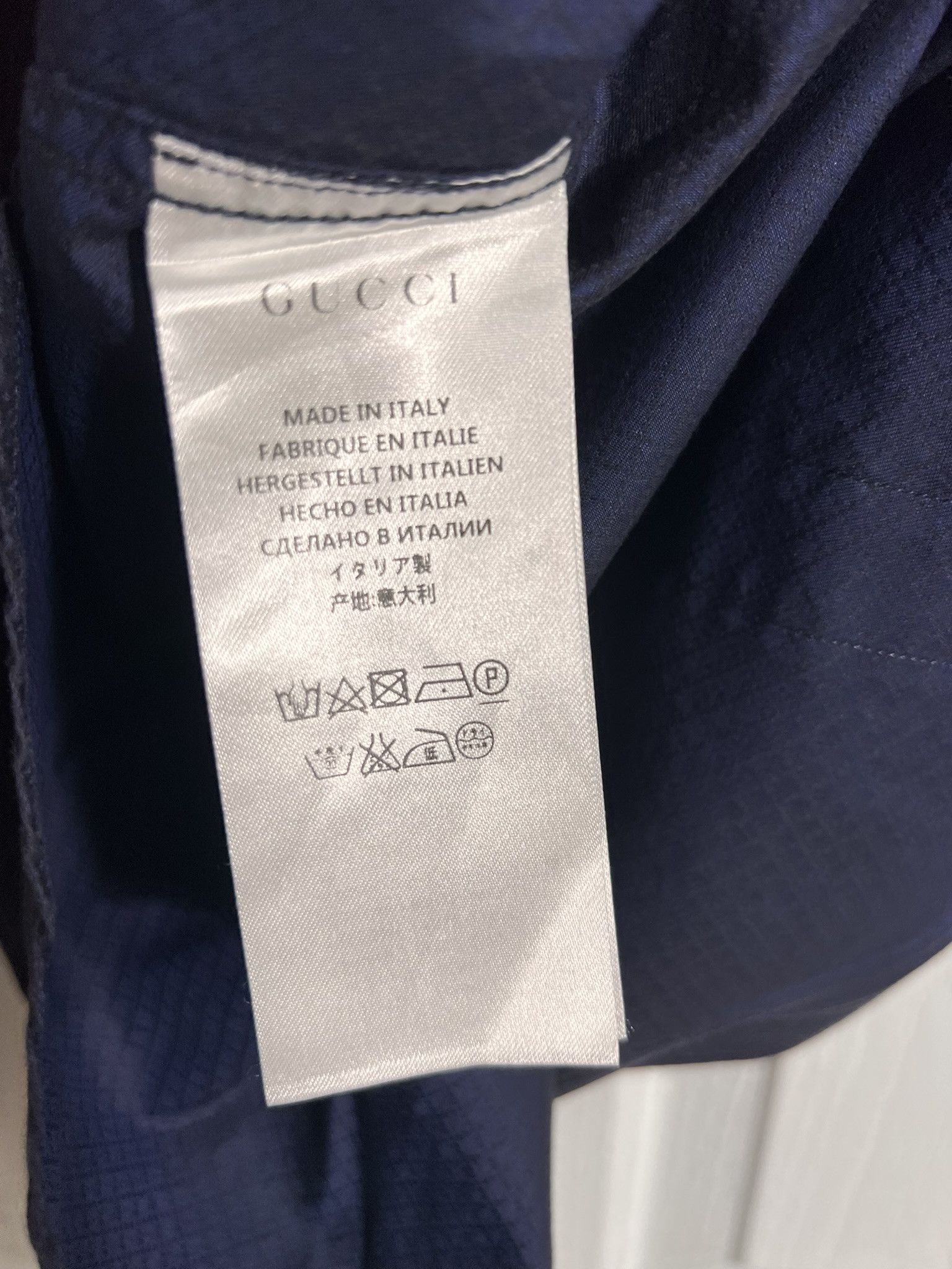 Gucci GUCCI Diamante Long Sleeve Dress Shirt Slim Fit Blue 41/16 Size US M / EU 48-50 / 2 - 15 Thumbnail