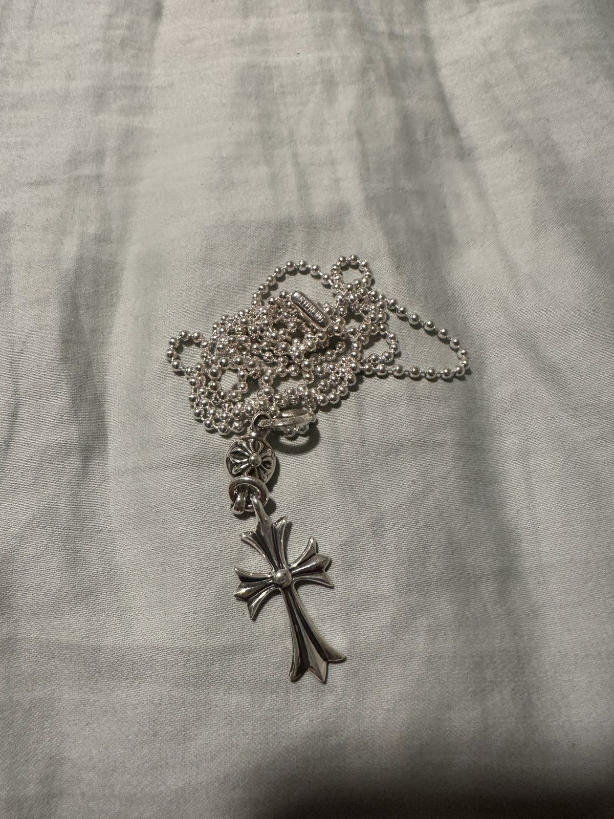 Chrome Hearts Chrome hearts Tiny Ch Cross Charm with ball Chain Size ONE SIZE - 8 Thumbnail