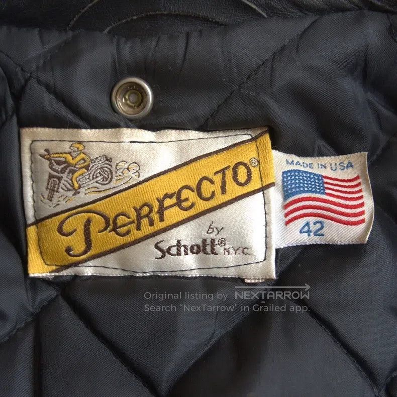 Schott Schott Classic cable-stayed leather jacket Size US XL / EU 56 / 4 - 4 Thumbnail