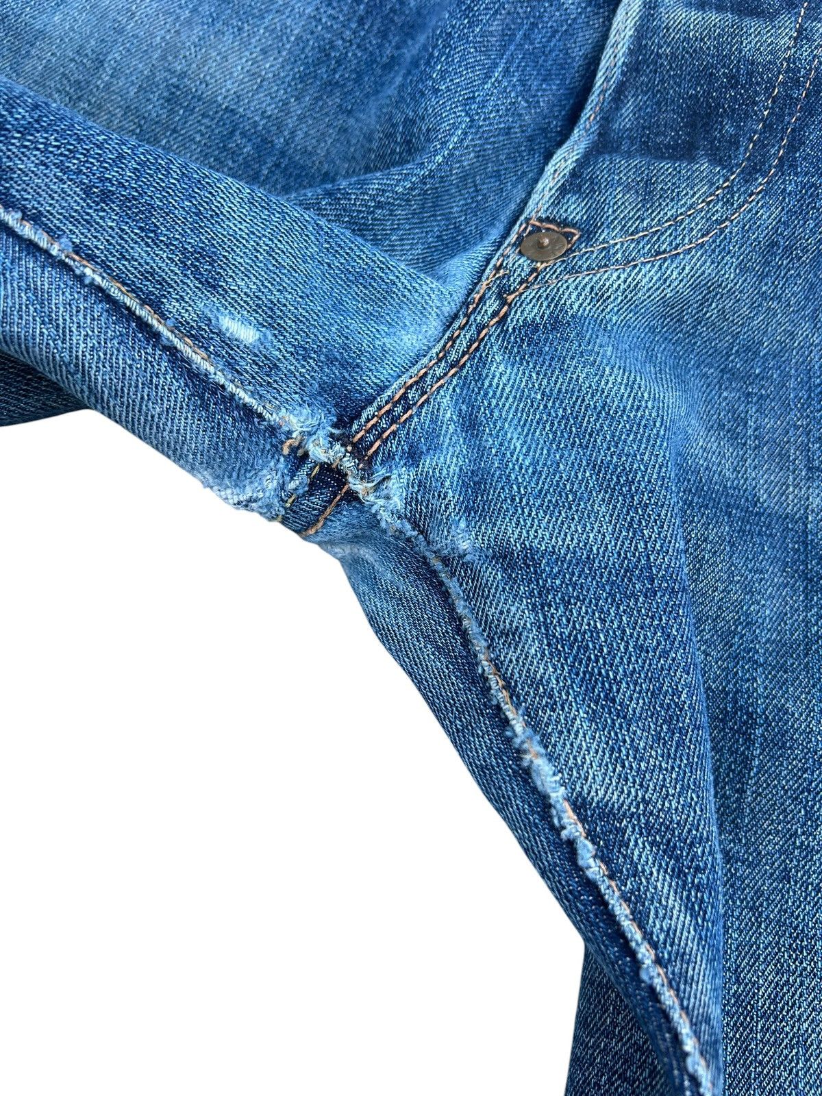 Kapital Thrashed Vintage Evisu Selvedge Denim Jeans Size US 32 / EU 48 - 11 Thumbnail