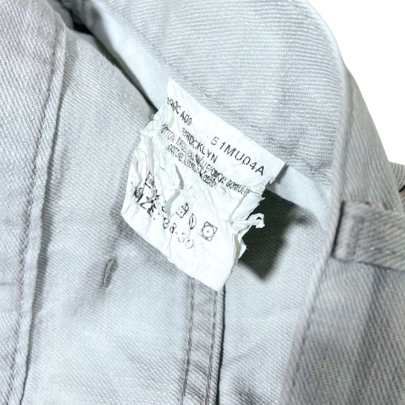 Lee VINTAGE Lee Brooklyn Denim Jeans Men's 38x30 Light Grey Straight Zip Fly 100% Cotton Malta Made Boys? Mens Size US 38 / EU 54 - 6 Thumbnail