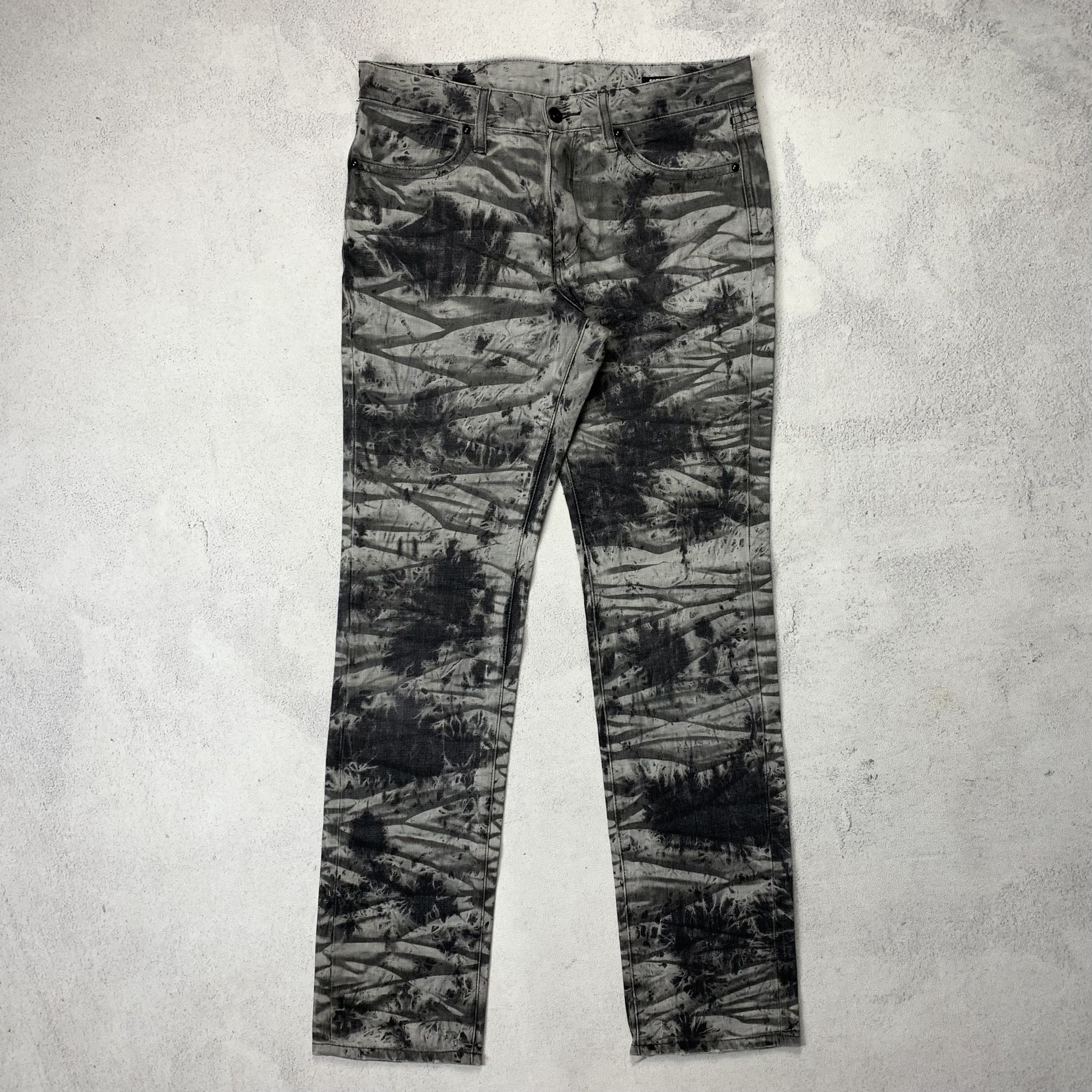 Japanese Brand Semantic Design Acid Washed Bleach Pants Paint Splatter Size US 33 - 1 Thumbnail