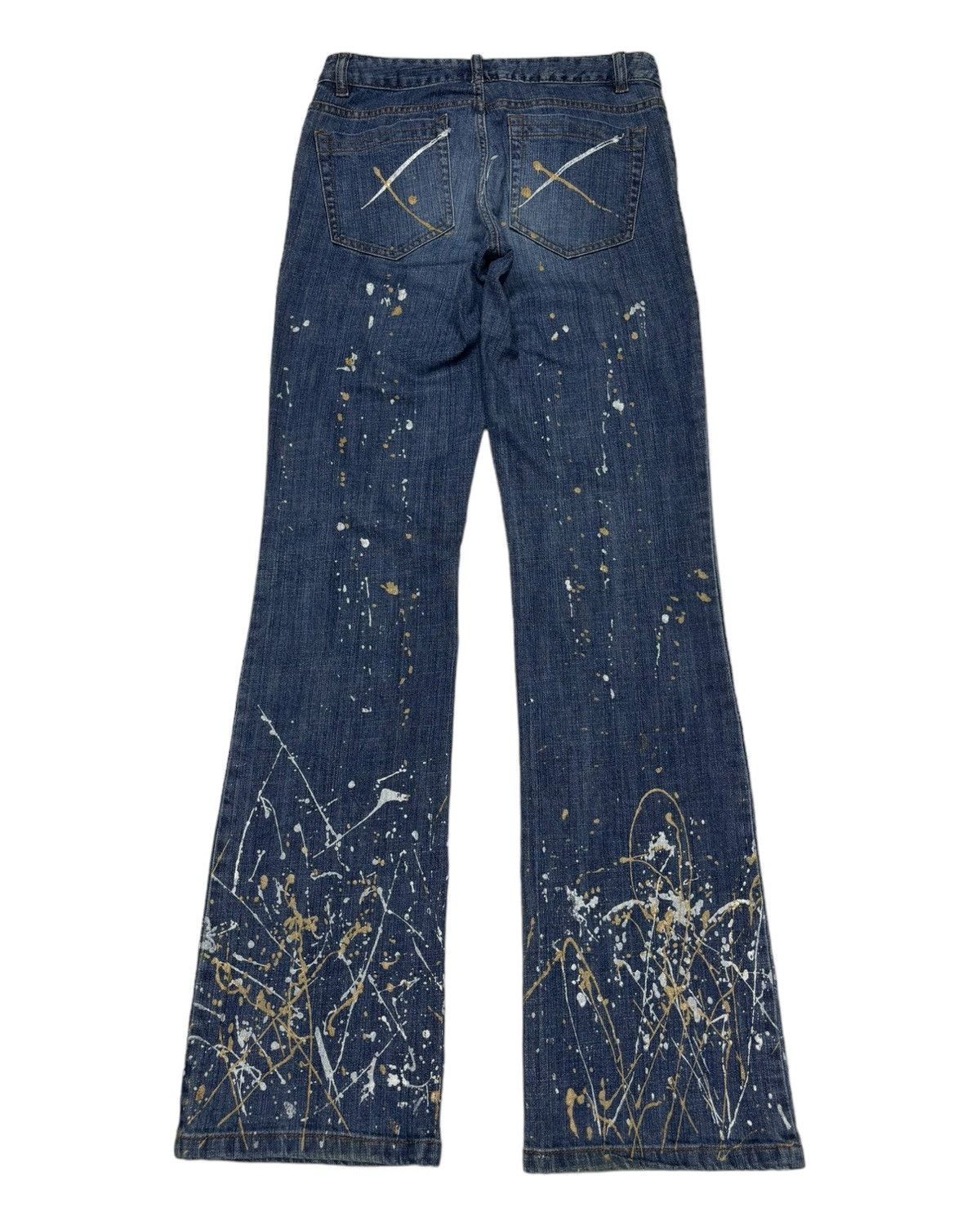 Japanese Brand Flare Jeans Painter Splash Metro 7 Bootcut Denim Jeans Size 28" / US 6 / IT 42 - 2 Thumbnail