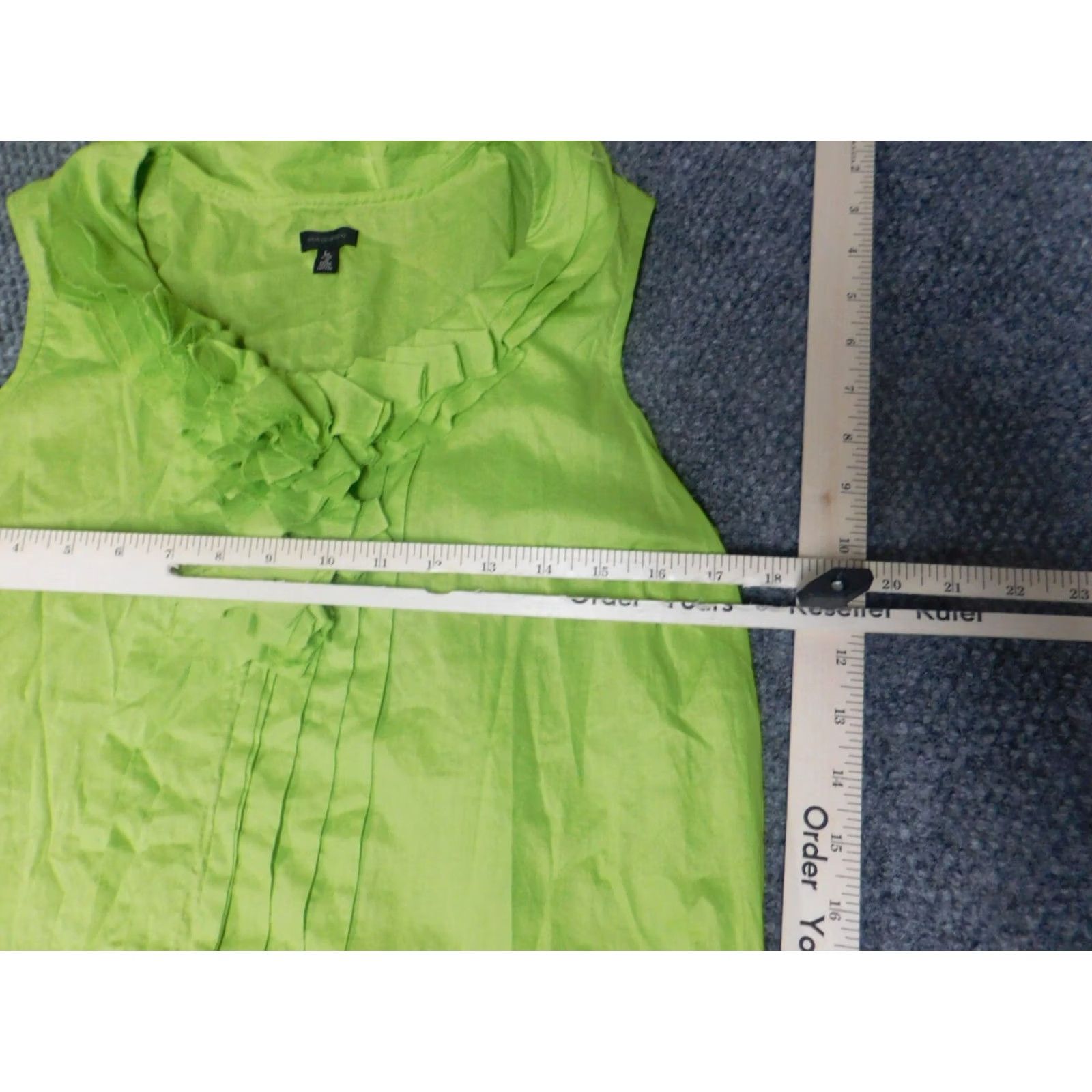 Madison Madison Blouse Shirt Womens Large Green Collared Pullover Sleeveless Casual 100% Cotton Ruffle Casual Vintage No Size L / US 10 / IT 46 - 5 Thumbnail