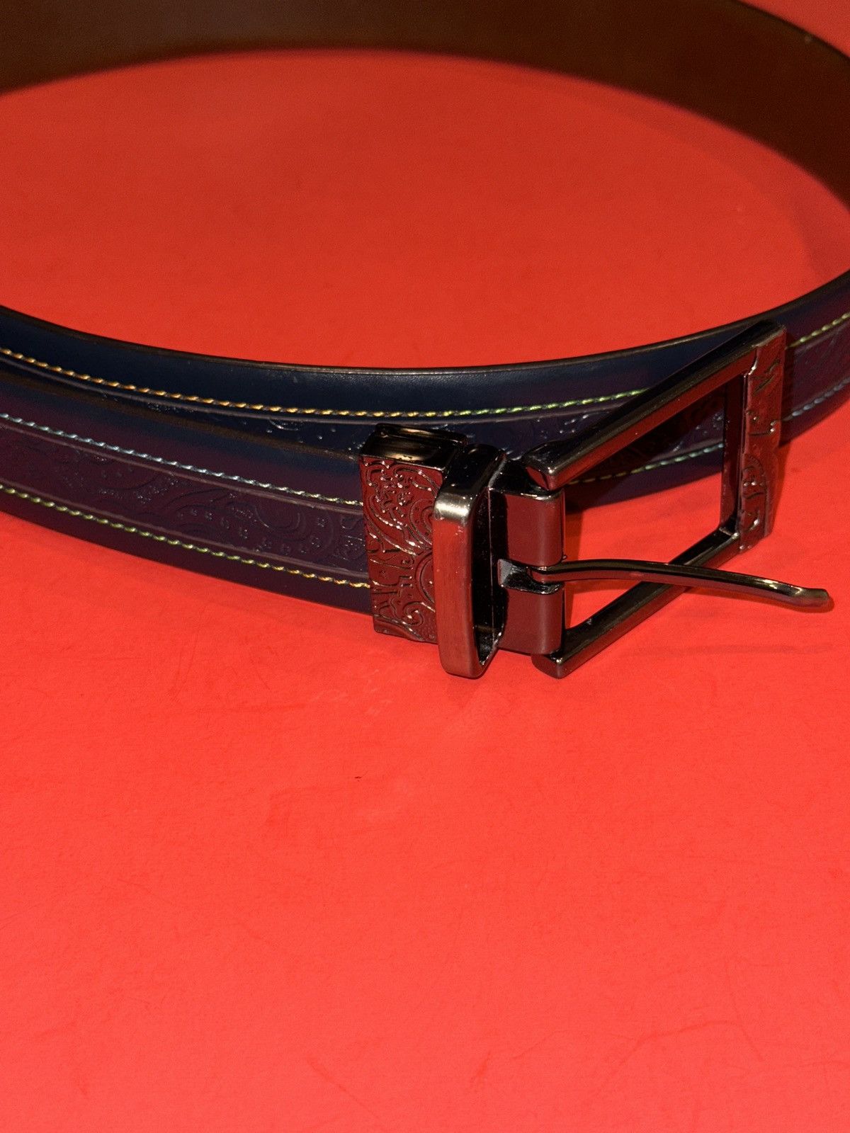 Robert Graham Robert Graham Paisley Multicolor Leather Reversible Belt 38 Size 38 - 2 Thumbnail