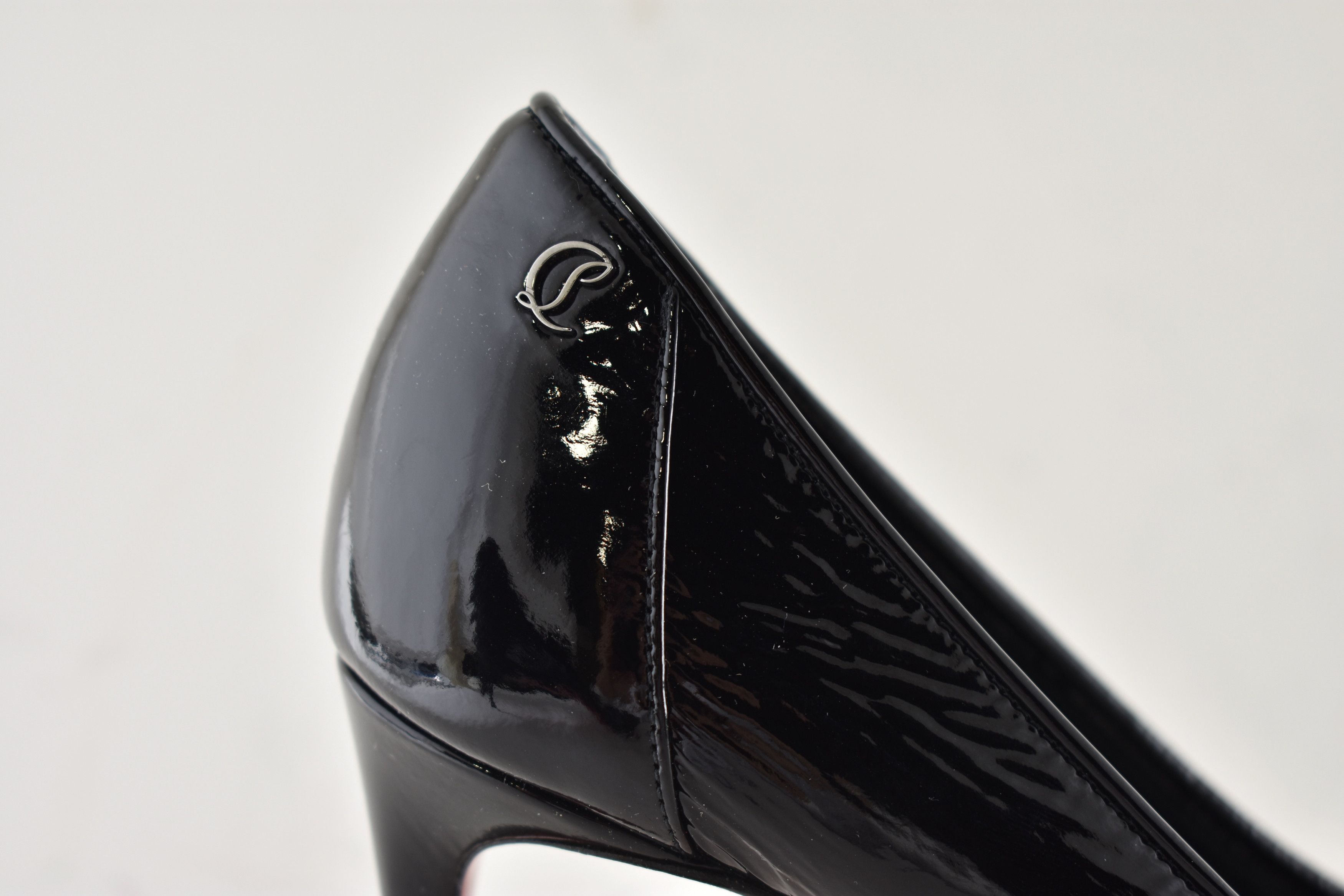 Christian Louboutin Sporty Kate 85 Black Patent Vog Classic Pointed Heel Pump 39 Size US 9 / IT 39 - 6 Thumbnail