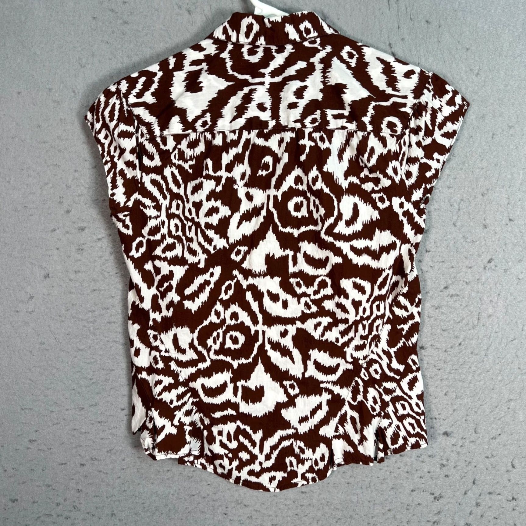 Diane von Furstenberg VINTAGE Diane von Furstenberg Blouse Women Sleeveless Adult 2 Brown Cotton 90s/2000s Designer Top Ladies Womens Size XS / US 0-2 / IT 36-38 - 2 Thumbnail