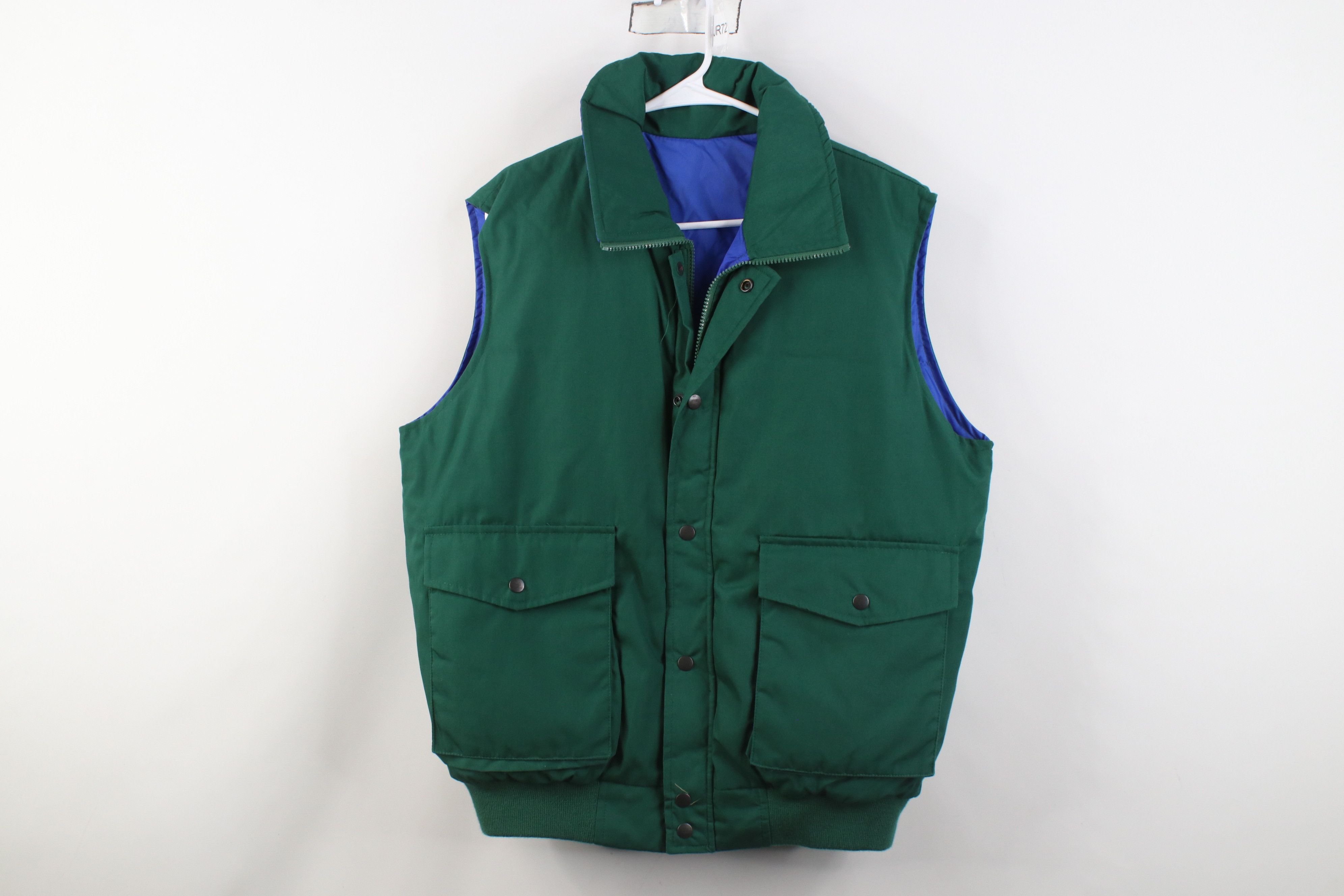 Vintage Vintage 70s Streetwear Reversible Down Puffer Vest Jacket Size US L / EU 52-54 / 3 - 1 Thumbnail