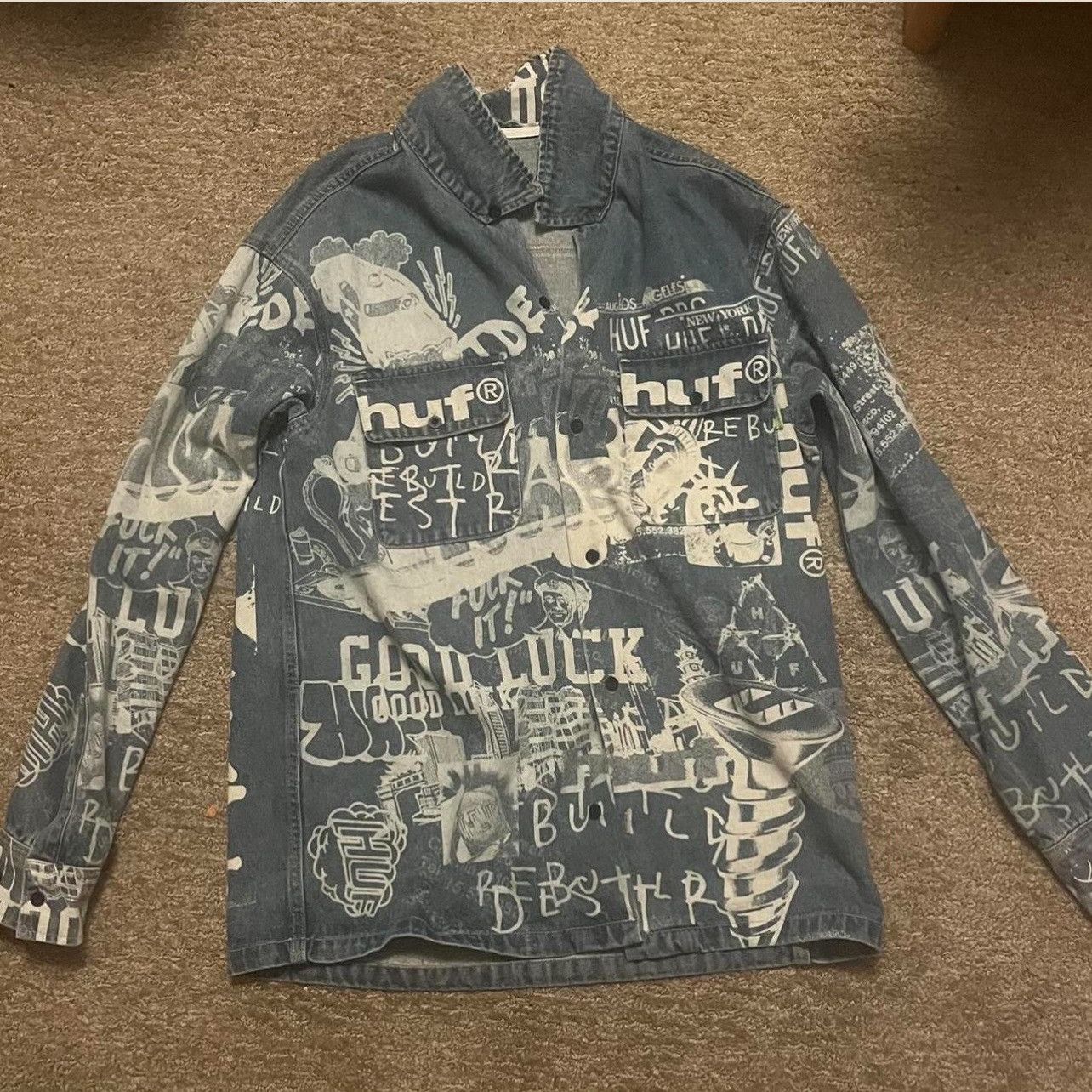 Huf × Vintage HUF Twenty Denim Mens Shirt Jacket - Medium Size US M / EU 48-50 / 2 - 3 Thumbnail