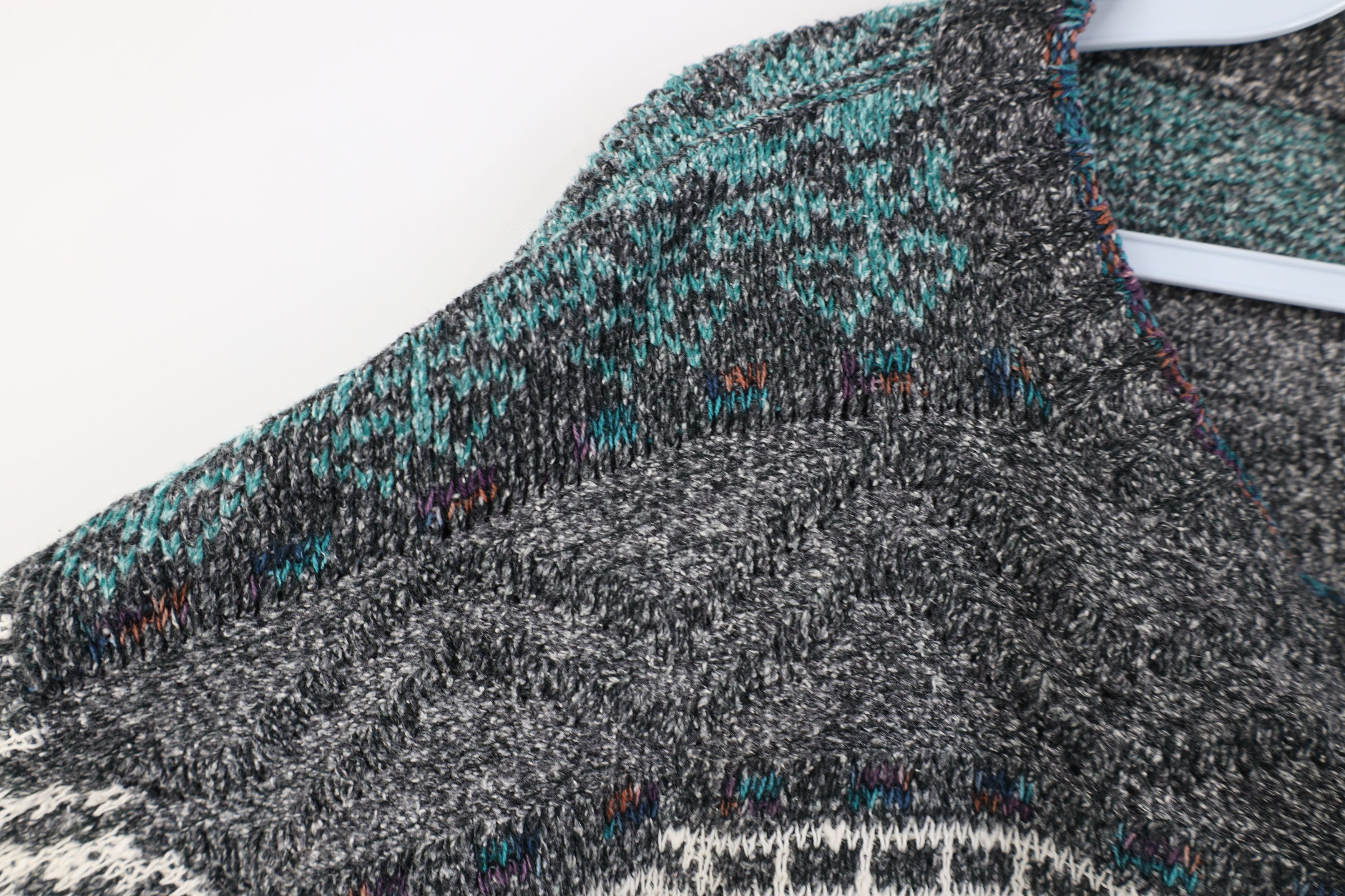 Vintage Vintage 90s Streetwear Geometric Swirl Knit Crewneck Sweater Size L / US 10 / IT 46 - 5 Thumbnail