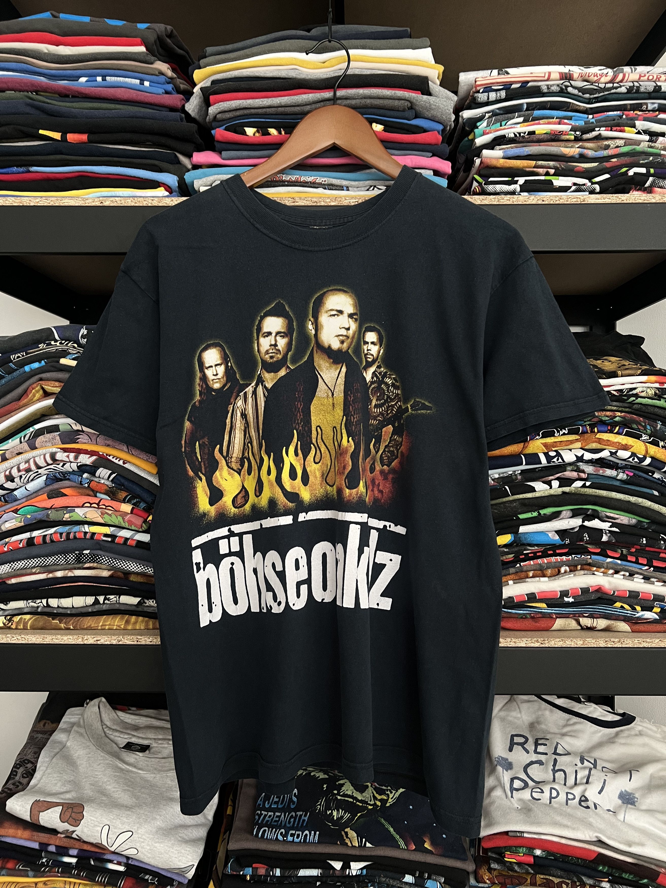 Band Tees Vintage 2000s Böhse Onkelz Rock Band Black T-shirt Size US S / EU 44-46 / 1 - 1 Thumbnail
