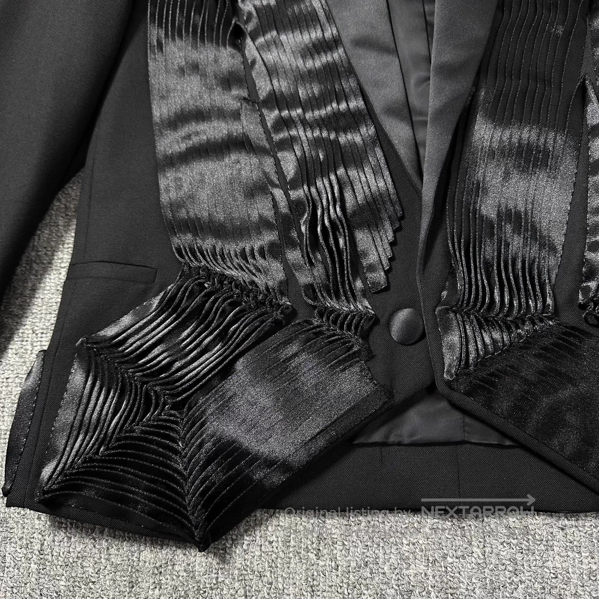 Dior Black Formal Fringe-Detailed Tailored Jacket. Size US M / EU 48-50 / 2 - 3 Thumbnail